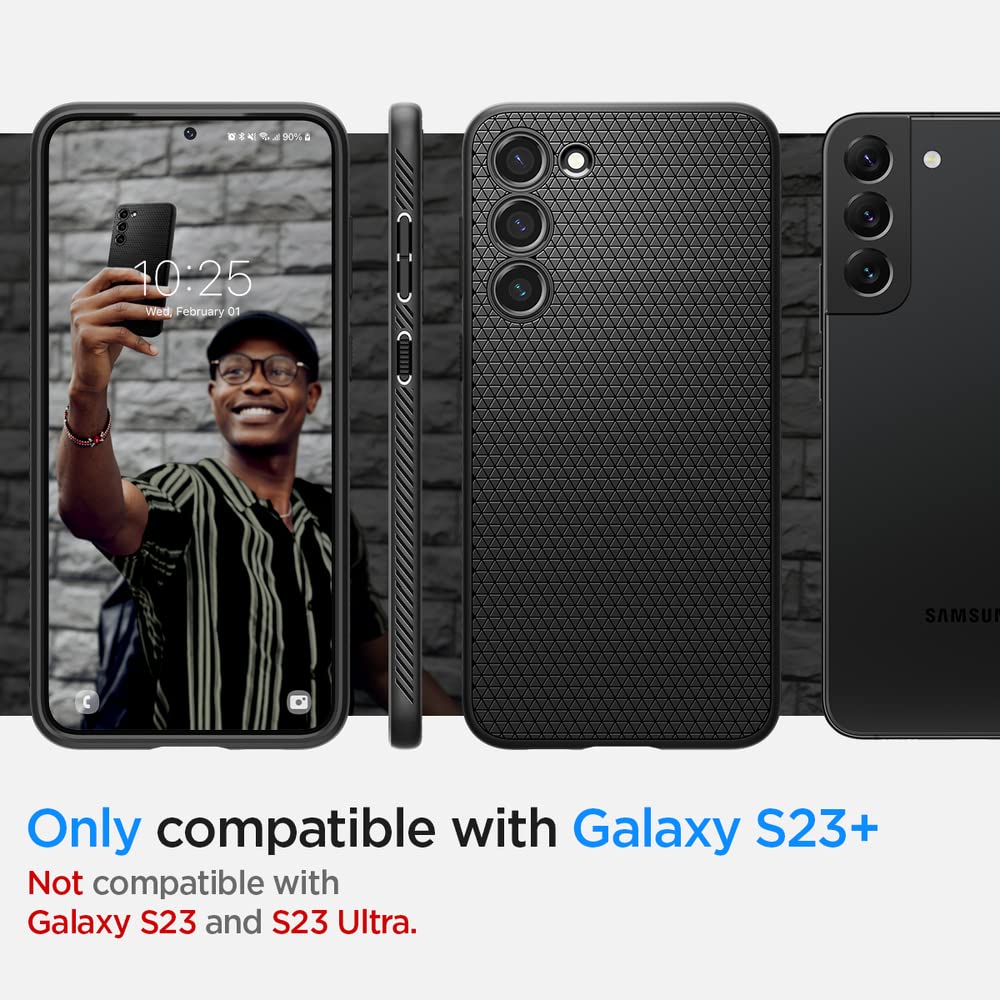 Spigen Liquid Air Designed For Galaxy S23 Plus Case (2023) [Military-Grade Protection] - Matte Black