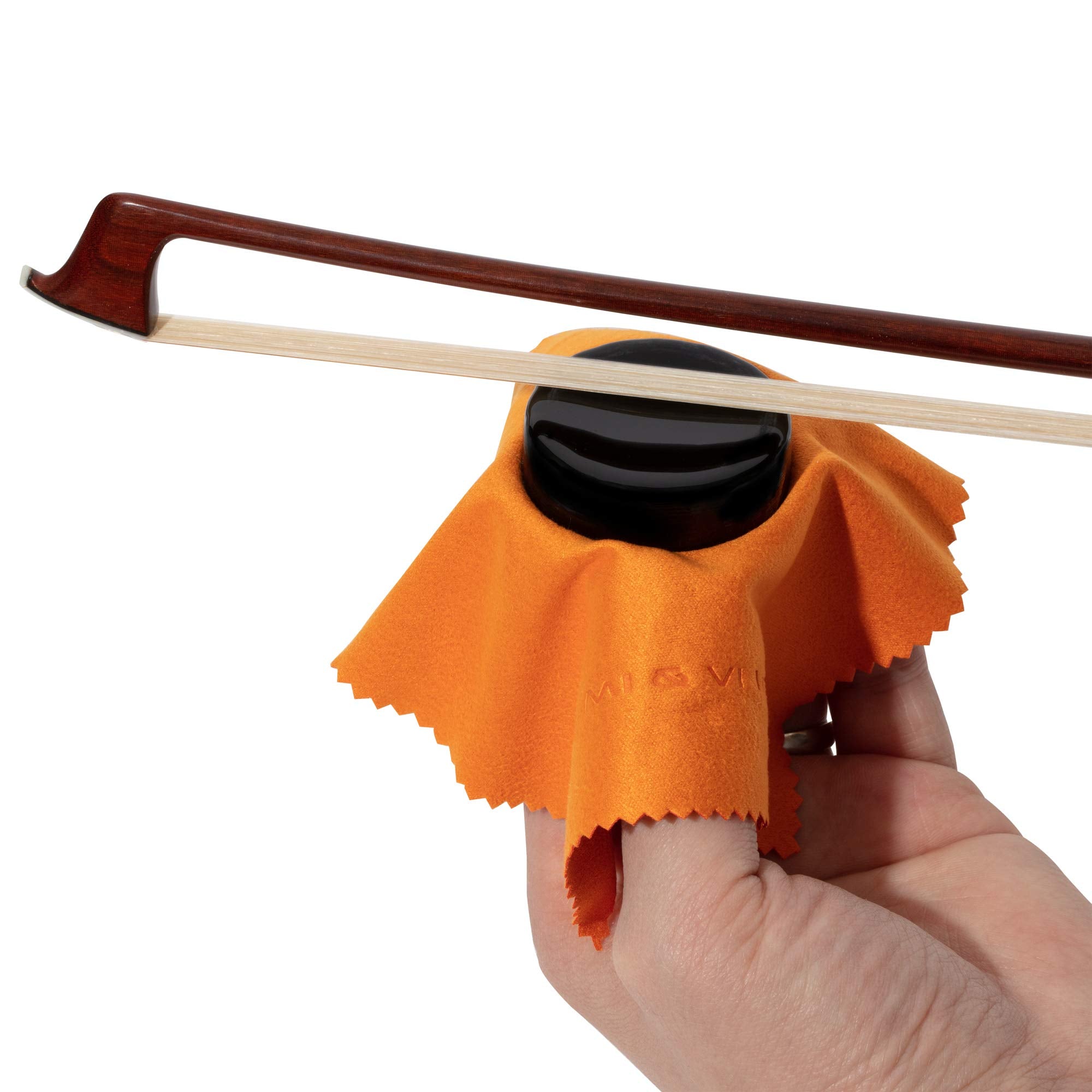 M MI & VI Premium Dark Rosin for Violin, Viola, Cello Bows - Velvet Polish Cloth, Model No. 701, Black