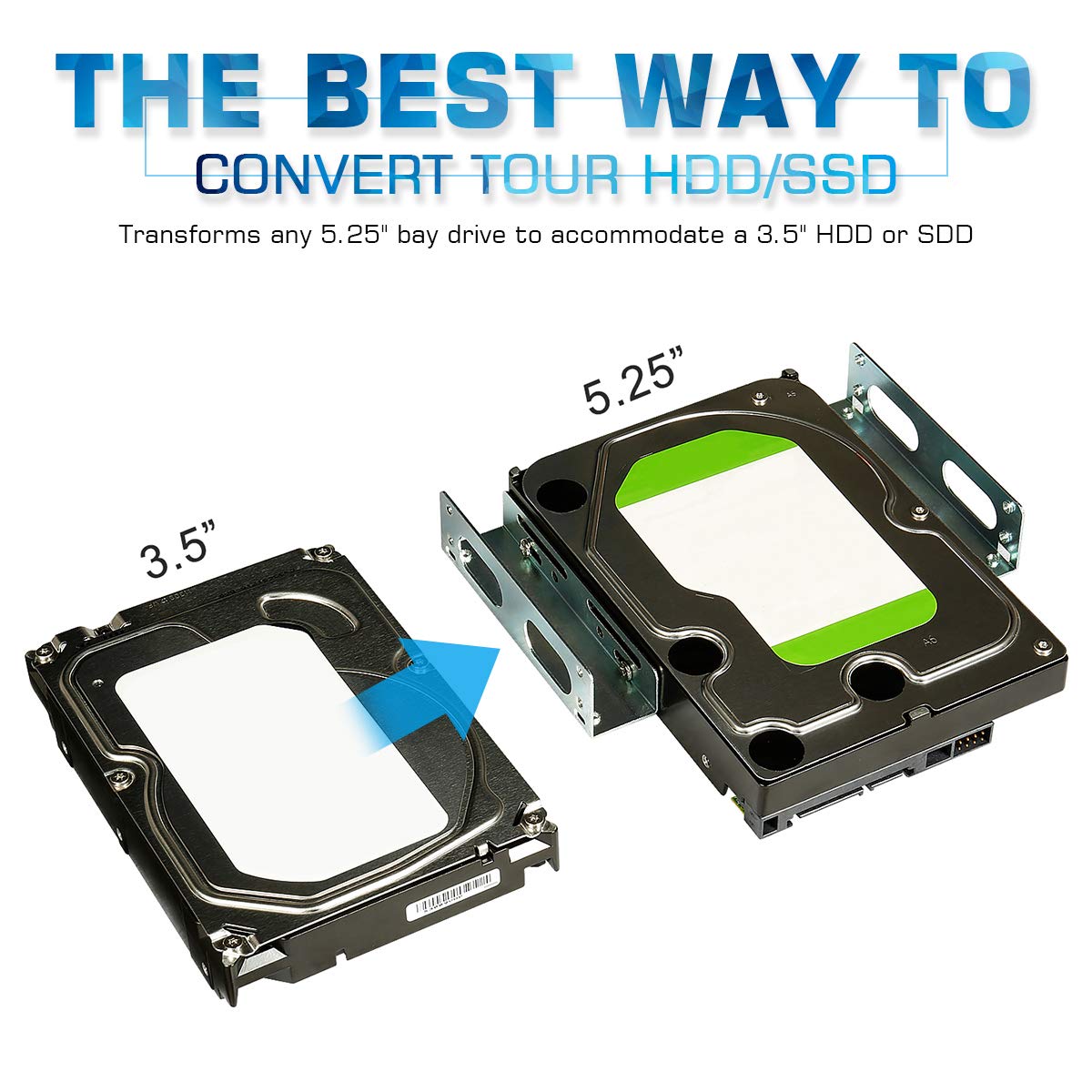 Hdd Hard Drive Metal Mounting Bracket Adapter, Convert Any 3.5 In Hdd Into One 5.25 In Drive Bay(1X3.5 To 5.25 In)