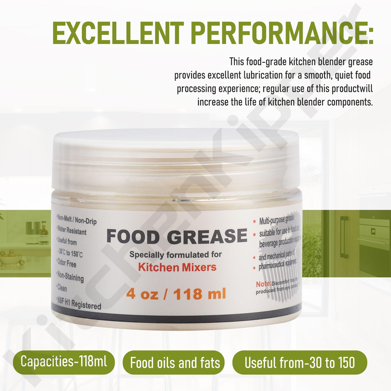 4 Oz Food Grade Grease For Kitchenaid Stand Mixer, Universally Compatible With Most Stand Mixers   Equipped With Gasket & Spatula   Pack Of 1 Can