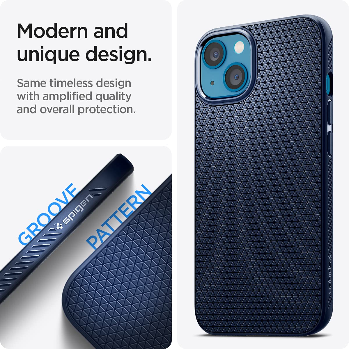 Spigen Liquid Air Designed For Iphone 13 Case (2021) - Navy Blue