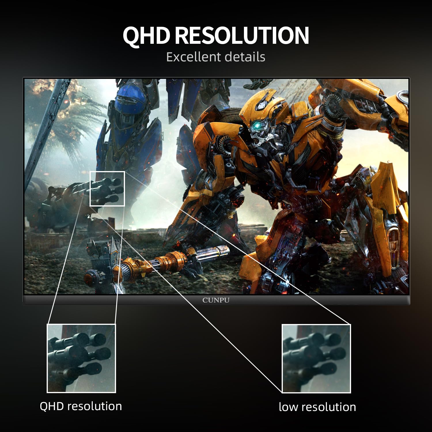 Cunpu 27 Inch Qhd 2560 X 1440 240Hz Gaming Monitor, Fast Ips, Support Ps5/Xbox, 1Ms, Dci P3 100%, Hdr, Freesync & G Sync, Height