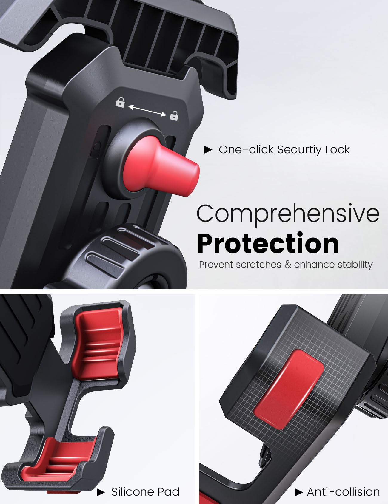 Motorcycle Bike Phone Holder, [Upgraded 3S Quick Install] [7.2 In Big Phone Friendly] Adjustable Motorcycle Phone Mount Universa