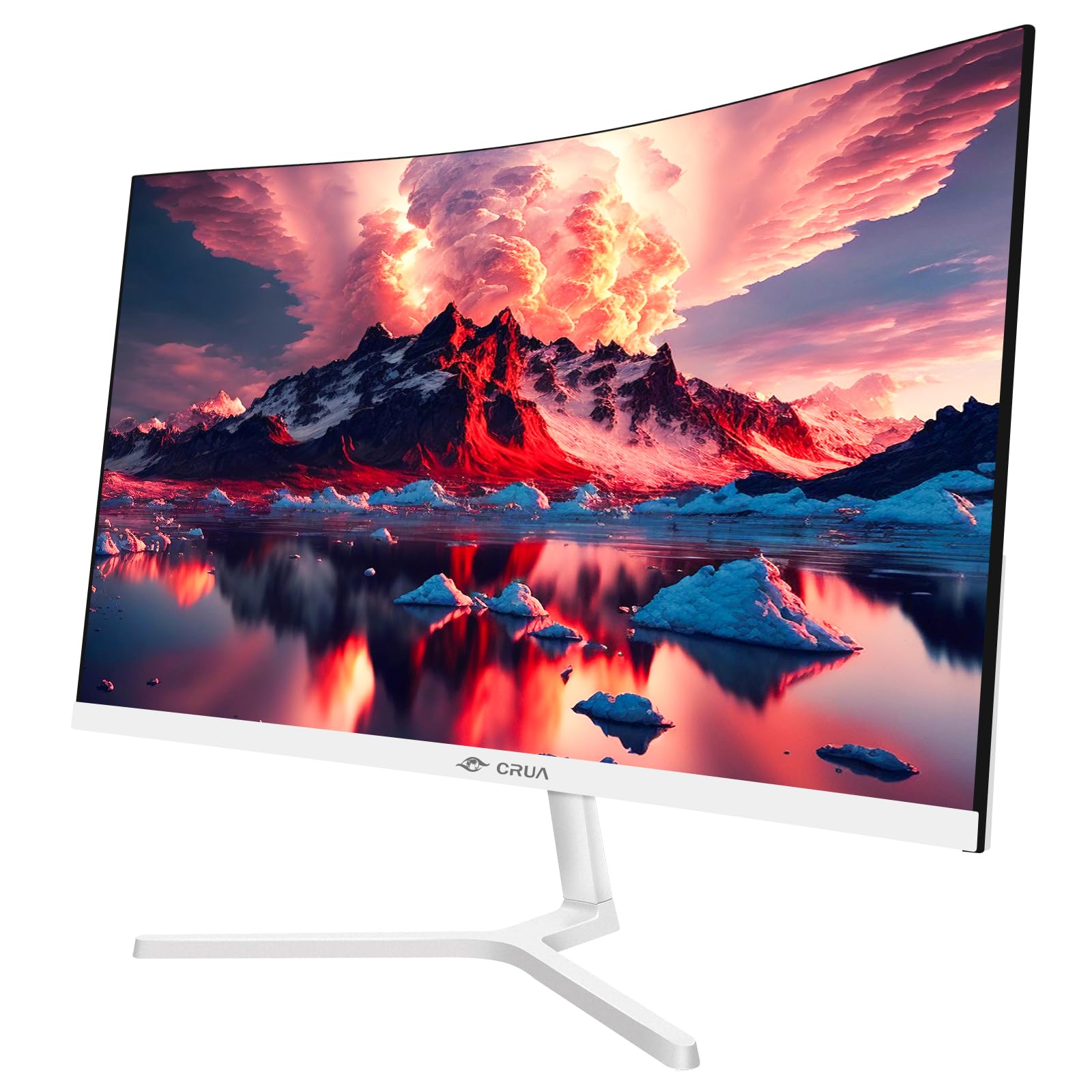 Crua 24 Inch Curved Monitor, Fhd(1920  1080P) 100Hz 99% Srgb Computer Monitors, Led Filter Blue Light 178 Wide Viewing Angle Pc