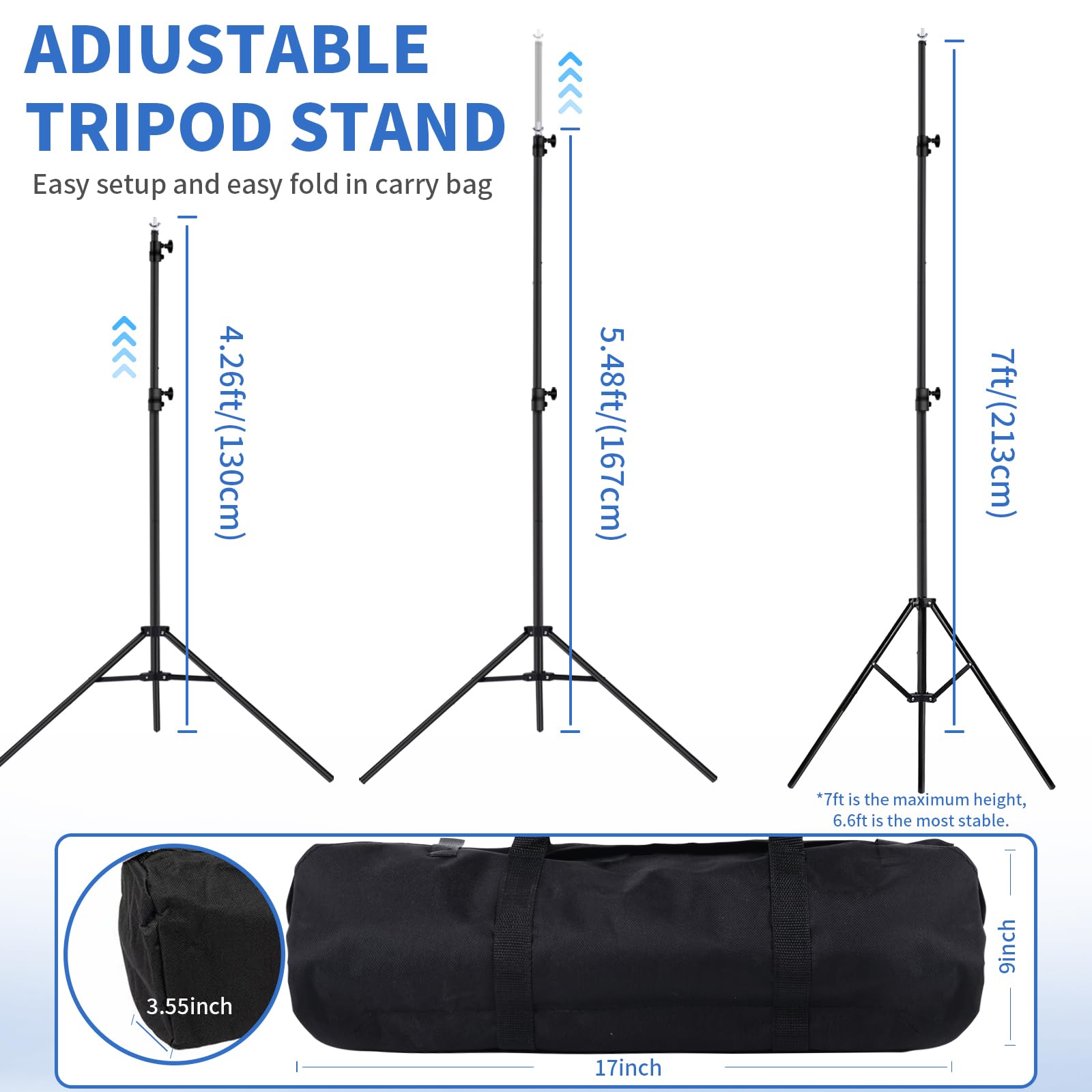 New Upgrade Maxztill Backdrop Stand 6.6X10Ft(2X3M) Adjustable Photo Studio Backdrop Stand Support Kit Background Stand With 4 Ba