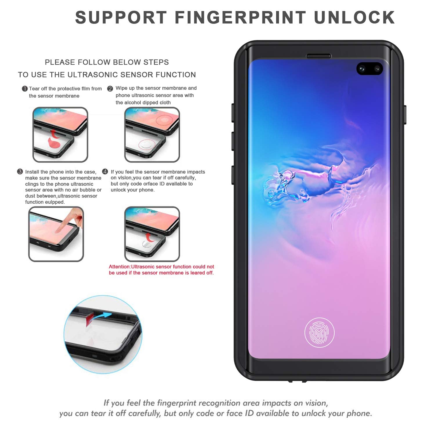 Lanhiem For Samsung Galaxy S10 Case, Ip68 Waterproof Dustproof Case With Built In Screen Protector, Rugged Full Body Shockproof
