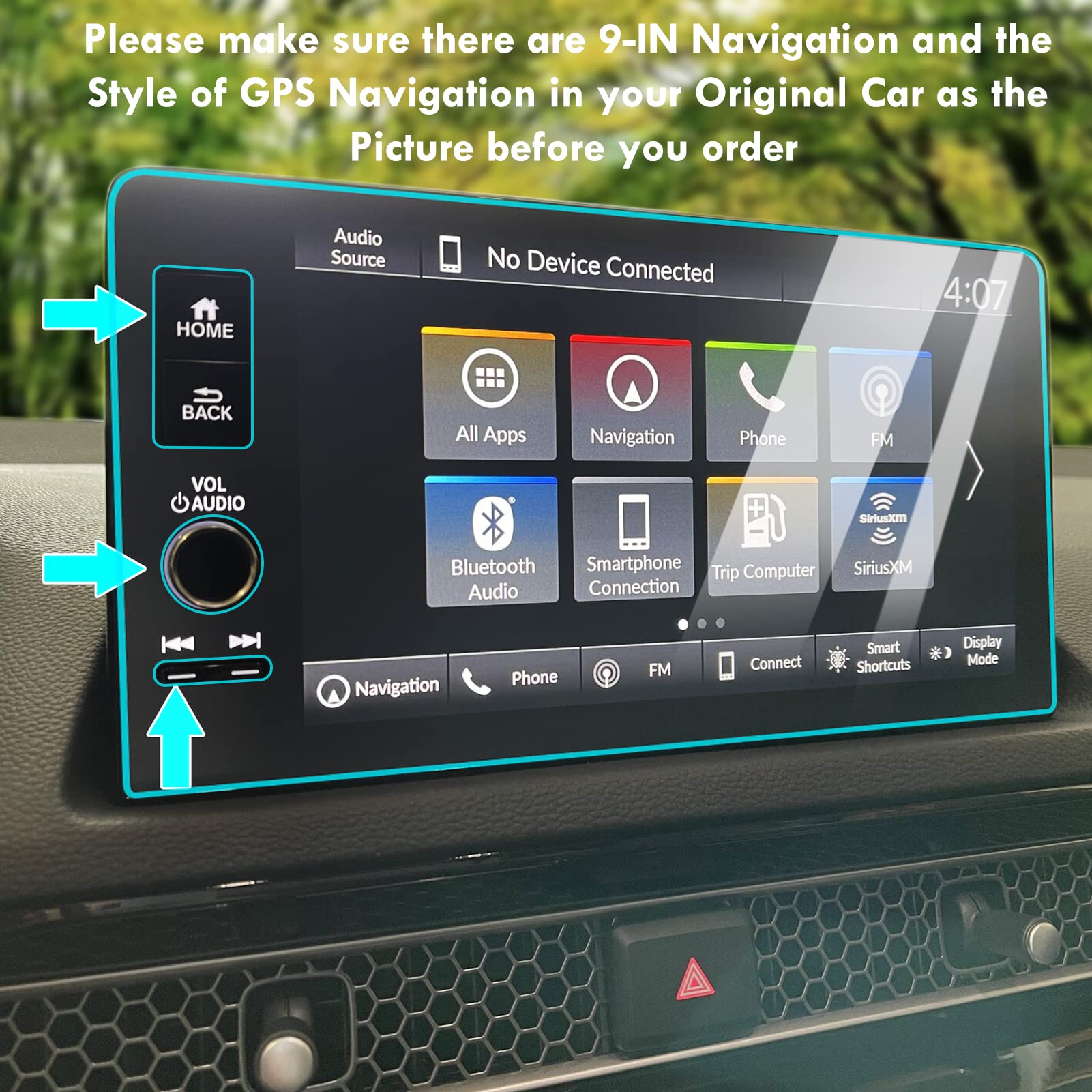 Moonlinks Compatible With 2022 Honda Civic Screen Protector 9 Inch,Tempered Glass Screen Protector Film For 2023 Crv Ex L/Hrv Ex L/Acura Integra,Screen Protective Foil With 3 Hole Precise Cutout