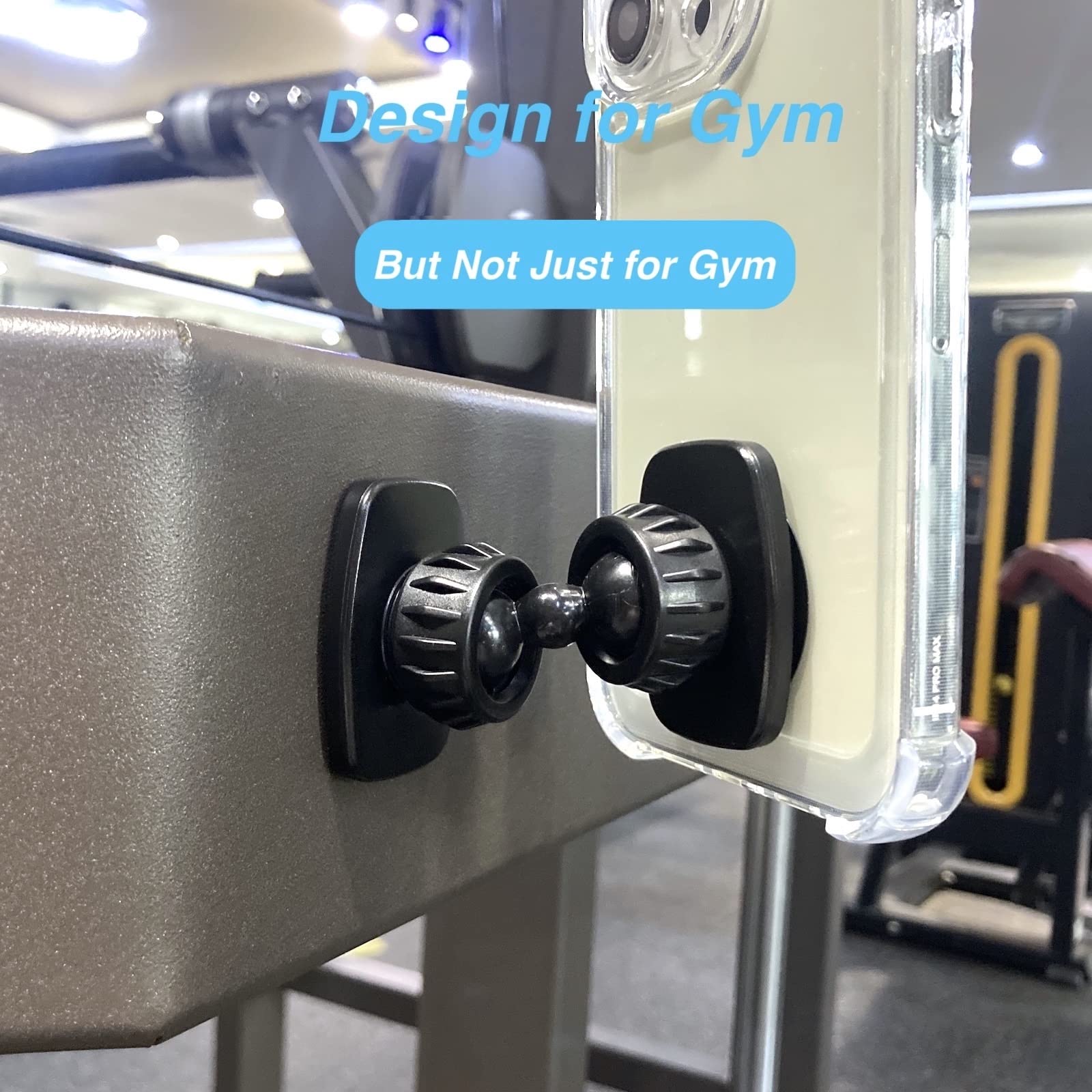 Armolabx Dual Magnetic Phone Mount Holder, [Upgraded Super Magnets] Gym Magnetic Phone Holder, [Pocket Size] Double Sided Magnet