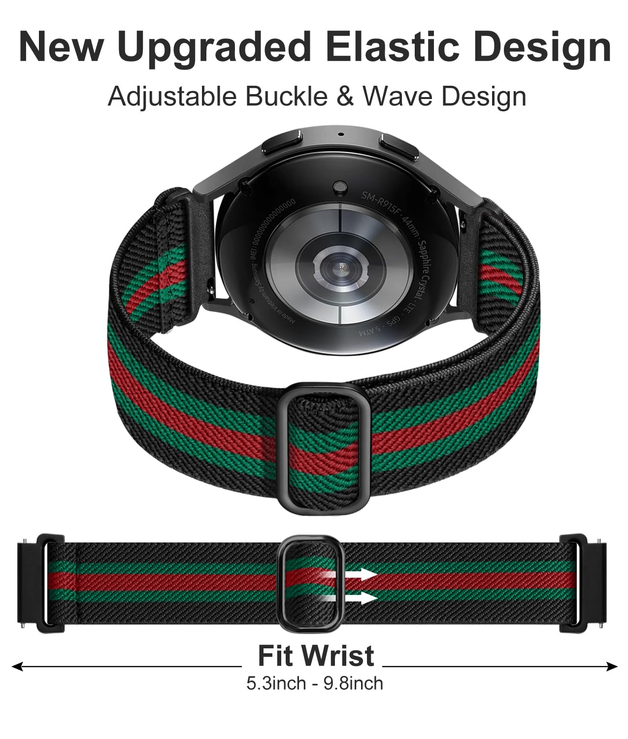 Lerobo Elastic Bands For Samsung Galaxy Watch 40Mm, 44Mm, 45Mm, 46Mm, 47Mm, 48Mm, 49Mm, 50Mm   Stretchy Nylon Material With Adju