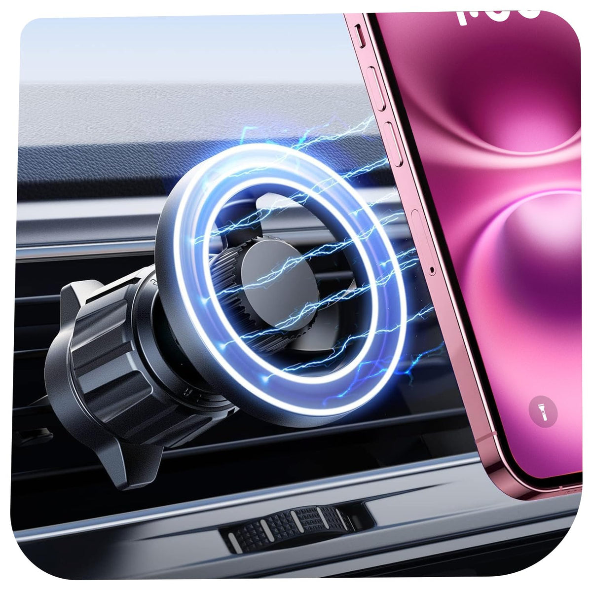 Lisen For Magsafe Car Mount Magnetic Car Phone Vent Mount, Magnetic Car Phone Holder, Hands Free Cell Phone Car Holder For Vent,