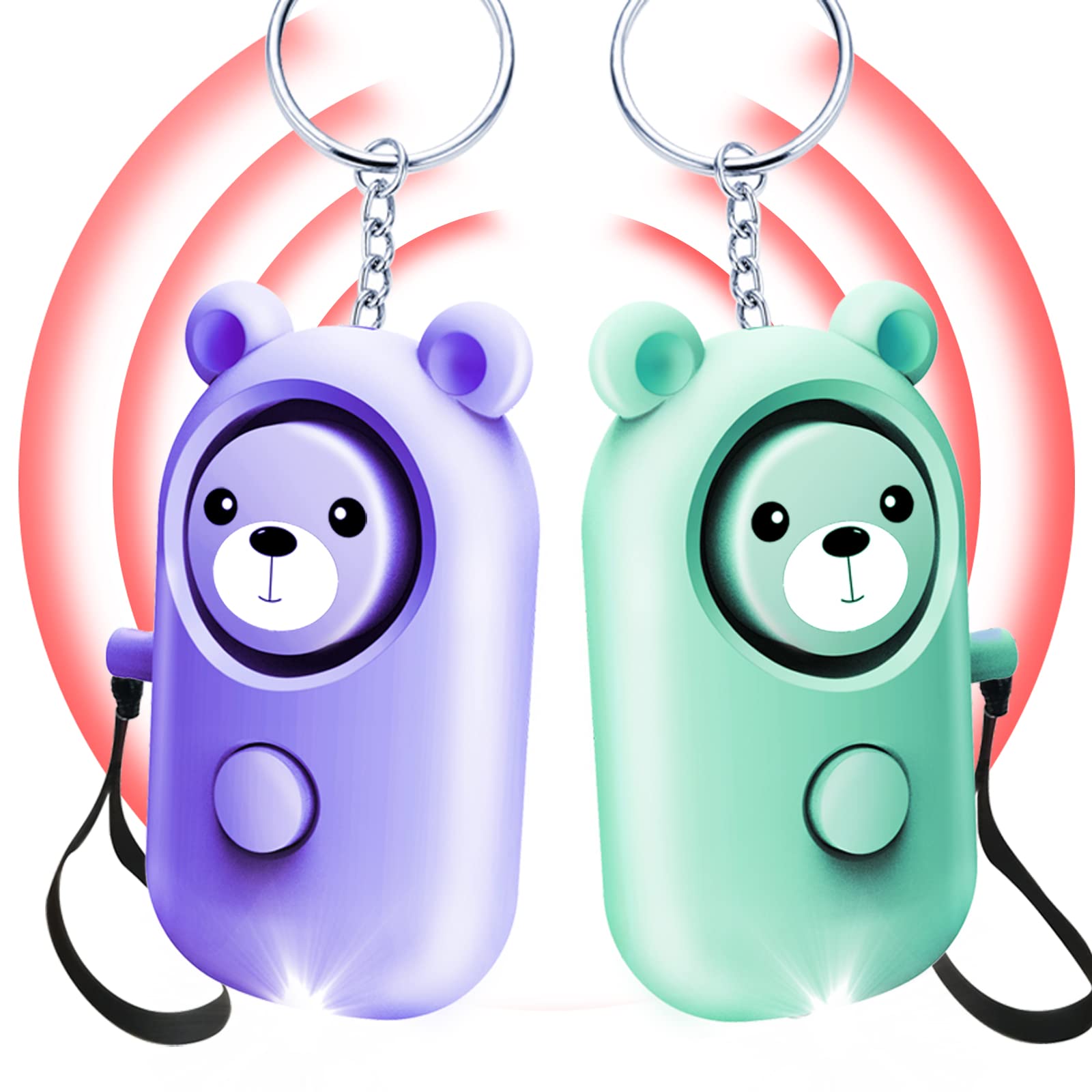Personal Alarm For Women Kids And Elders Safe Sound, 130Db Siren Emergency Self Defense Security Alarm Keychain Loudly With Led
