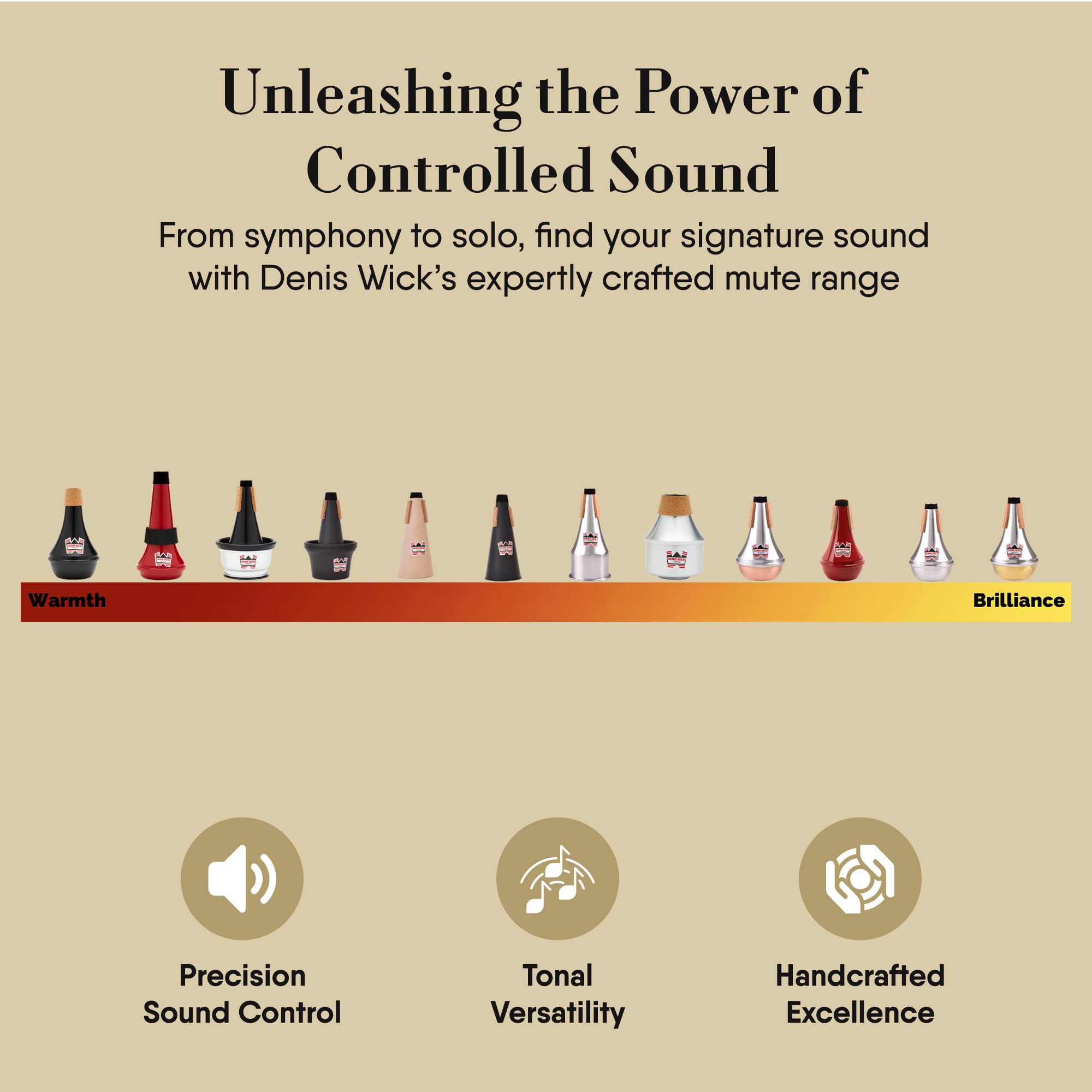 Denis Wick Straight Mute For Trumpet Or Cornet, 5504 - Hand-Spun Aluminum Mute With Natural Cork - Brilliant Tone, Reliable Into