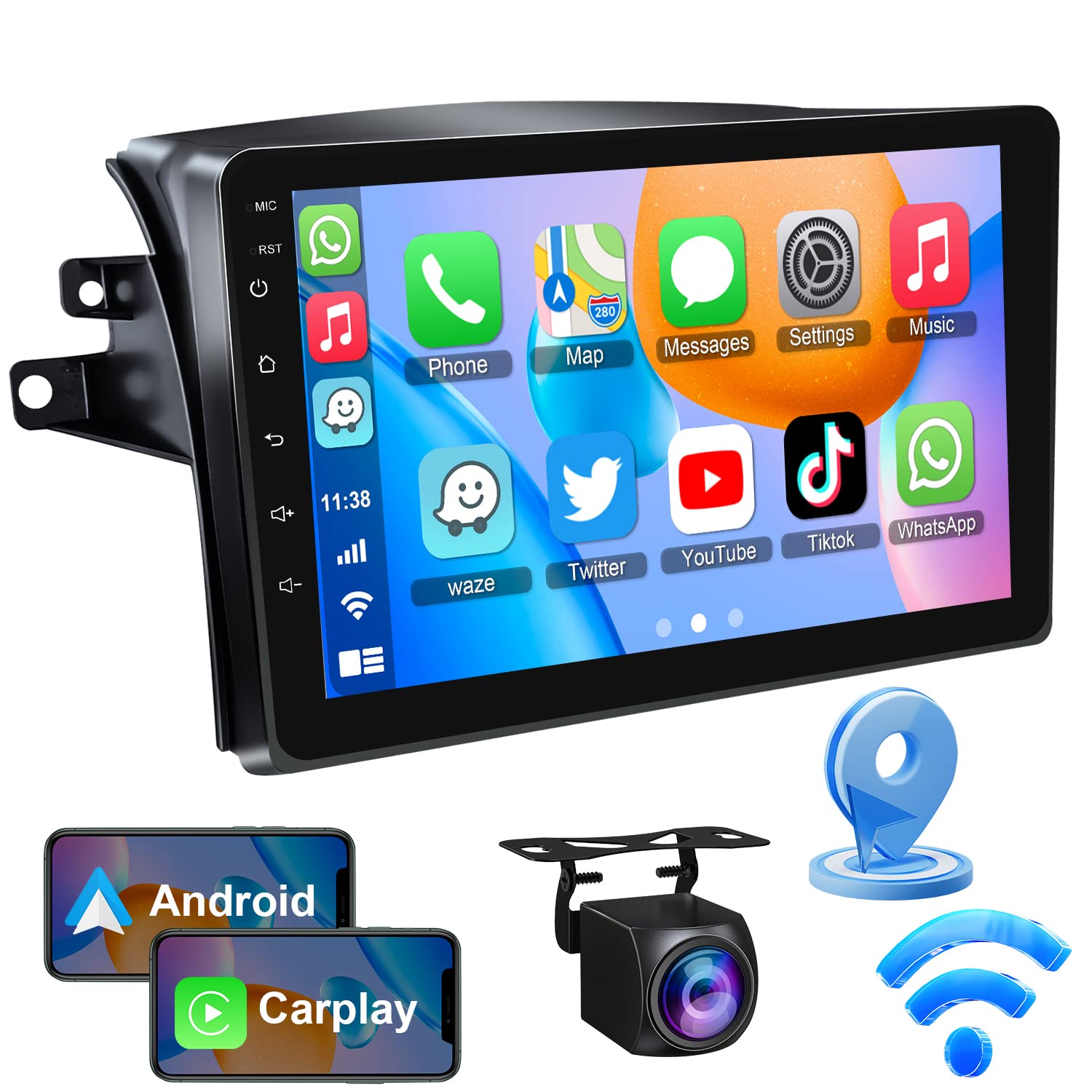 Android 12 Car Radio Stereo For Toyota Sienna 2004 2010, Wireless Carplay&Android Auto With 2G+32G Support Bluetooth/Voice Contr