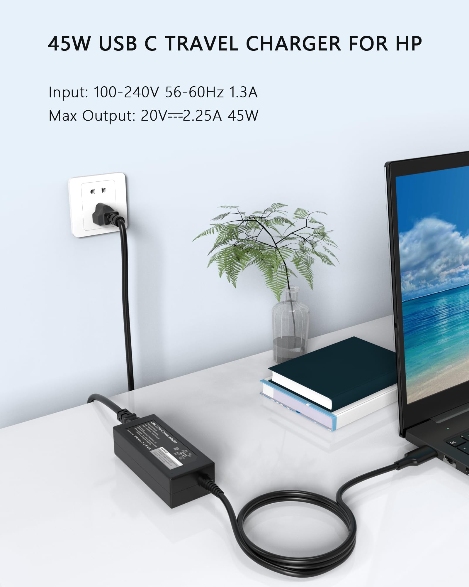 45W Usb Type C Laptop Charger For Acer Chromebook Spin Charger Power Supply Adapter
