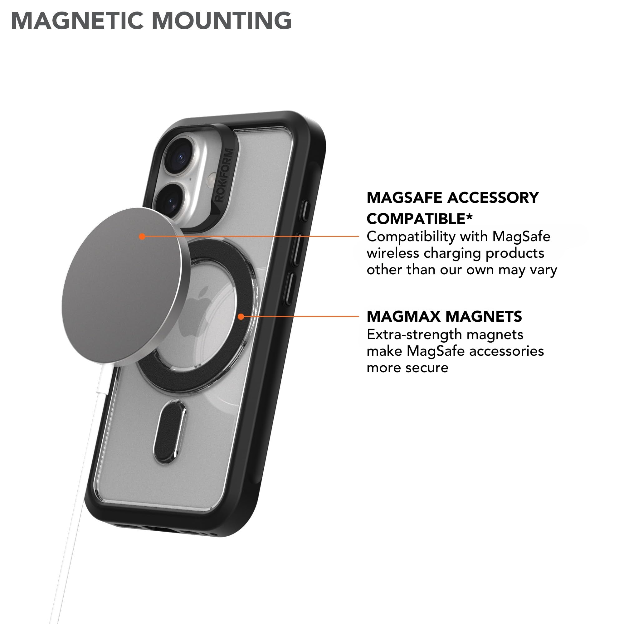 Rokform Slim Case Compatible With The Iphone 16, Drop Tested (Clear)