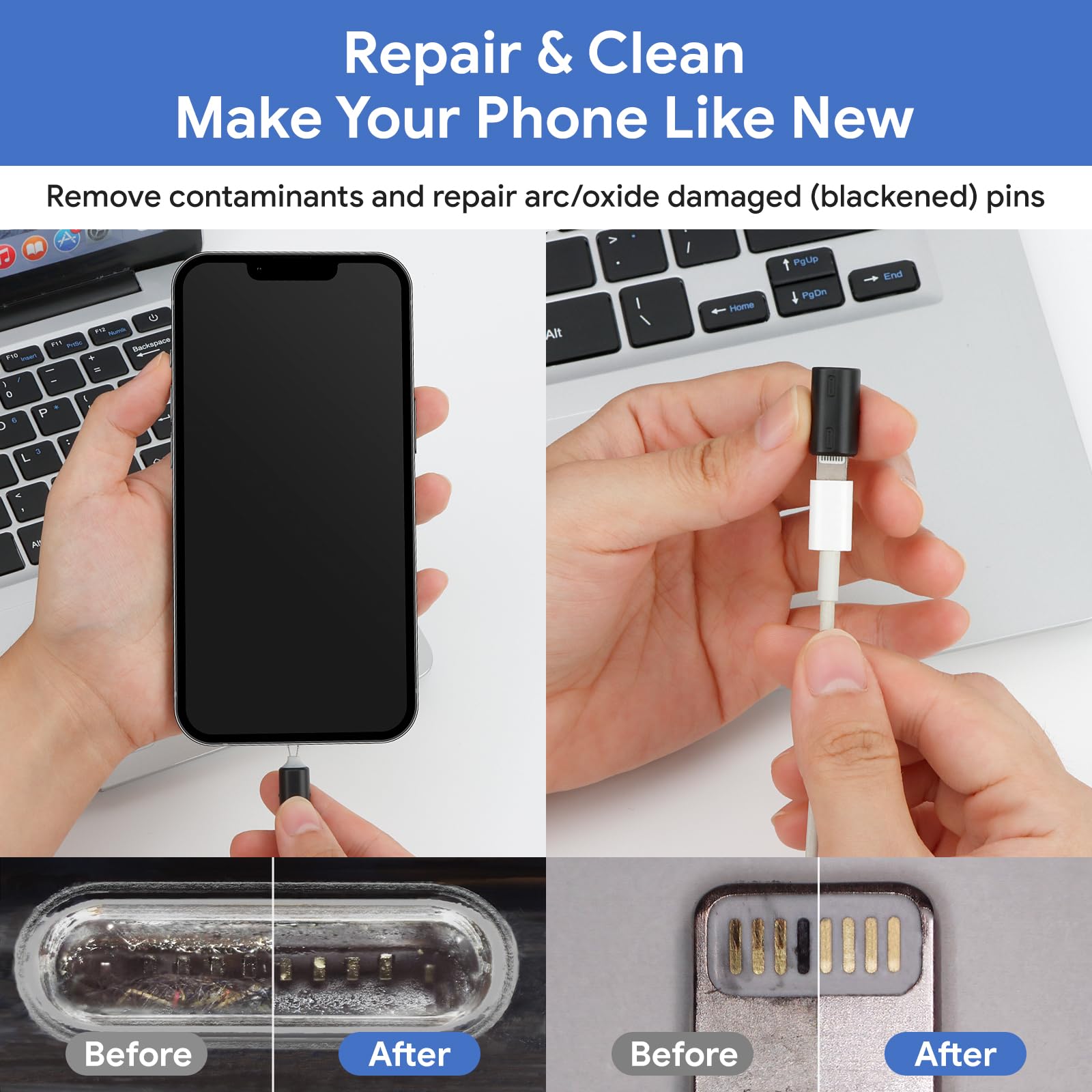 Iphone Cleaning Kit Iphone Cleaner,12 In 1 Port Cleaner Repair & Restore Tool For Airpod Iphone 15 14 13 12 11 Pro Max Ipad Sams