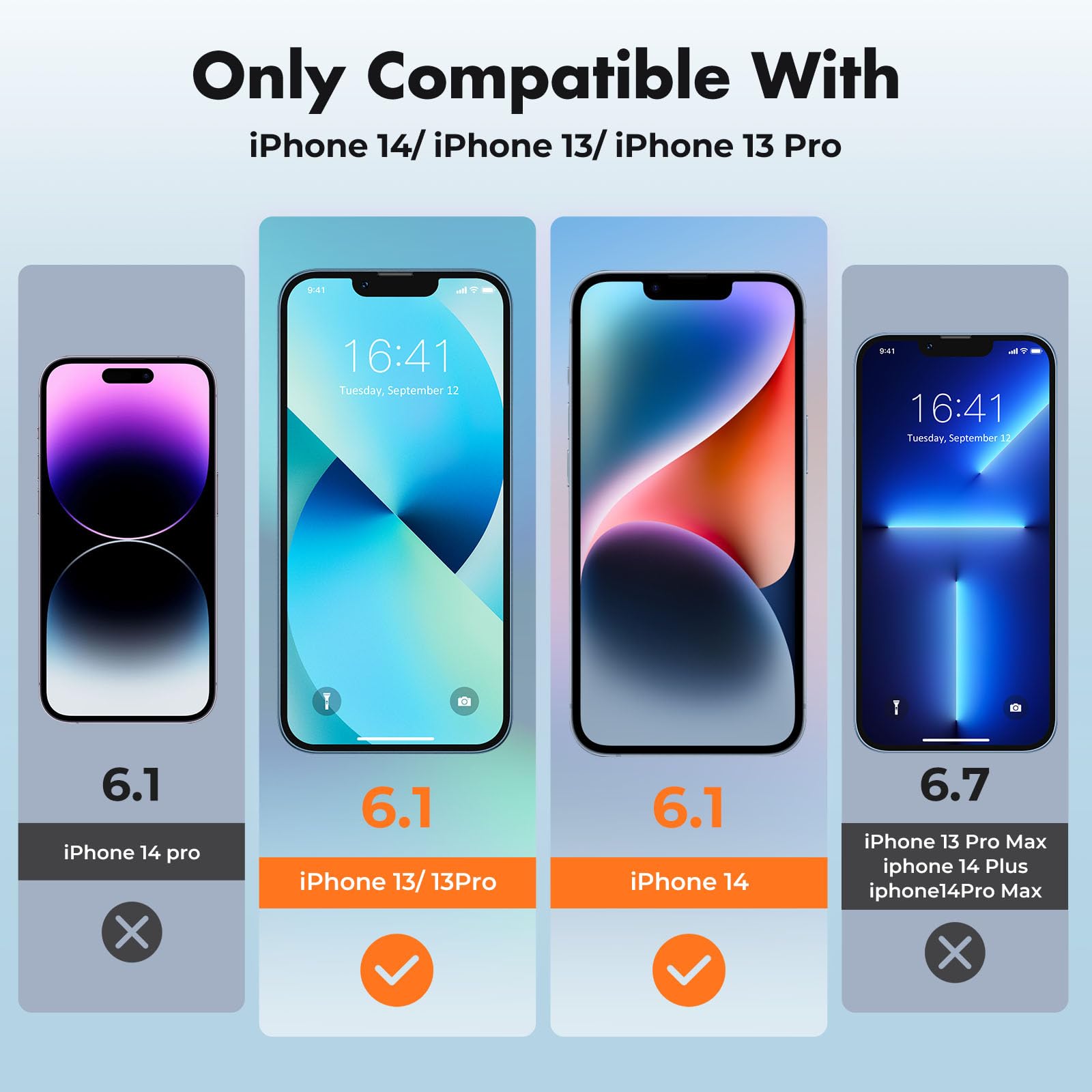 Unbreakcable 3 Pack Screen Protector For Iphone 14/13/13 Pro, Double Shatterproof Tempered Glass [Easy Installation Frame] [9H H