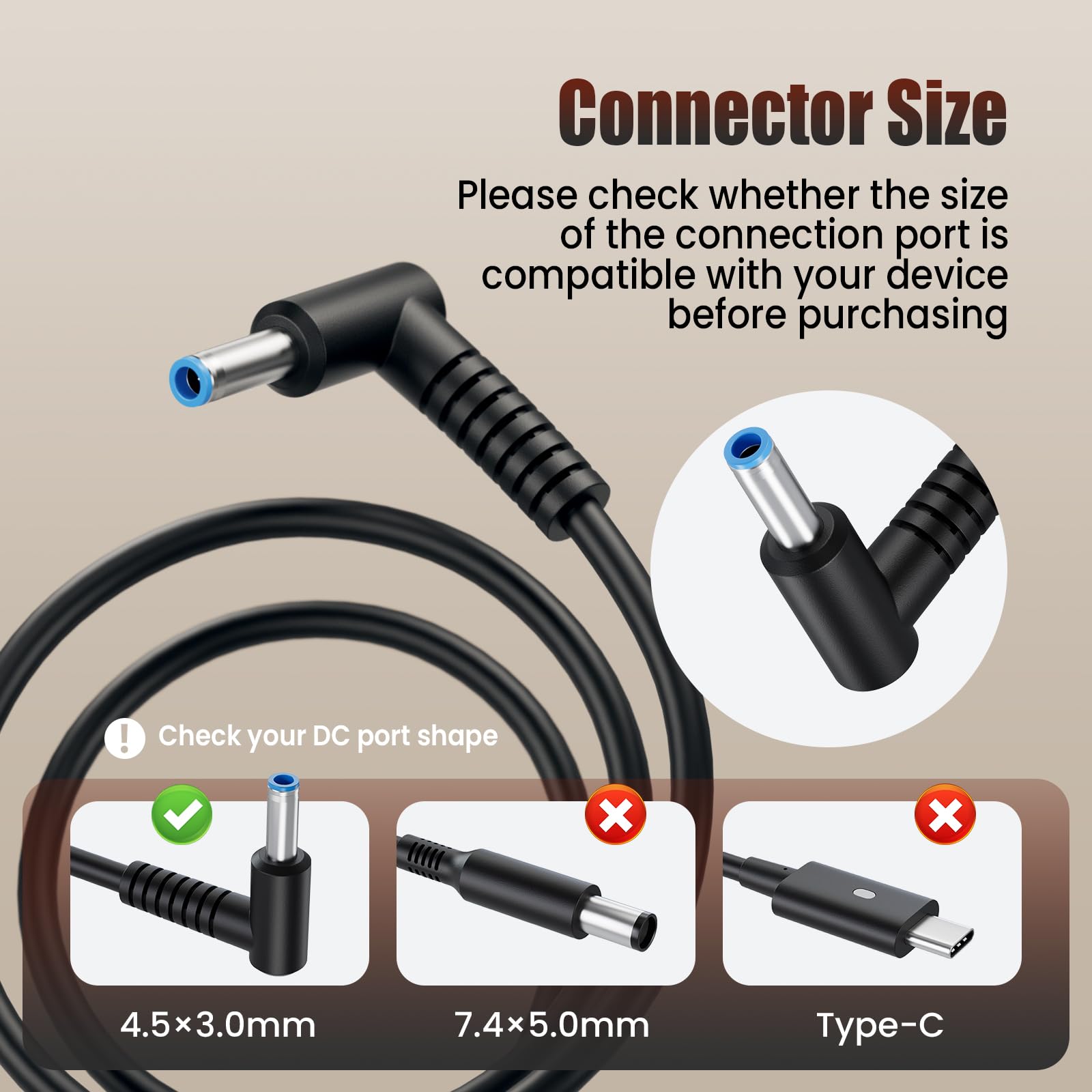 Vuohoeg 45W Laptop Charger - Compatible With Hp Pavilion X360 15/14; Probook 440/450/ 430 (G2-G6); Pavilion 15 (15-Ay/15-Bs); En