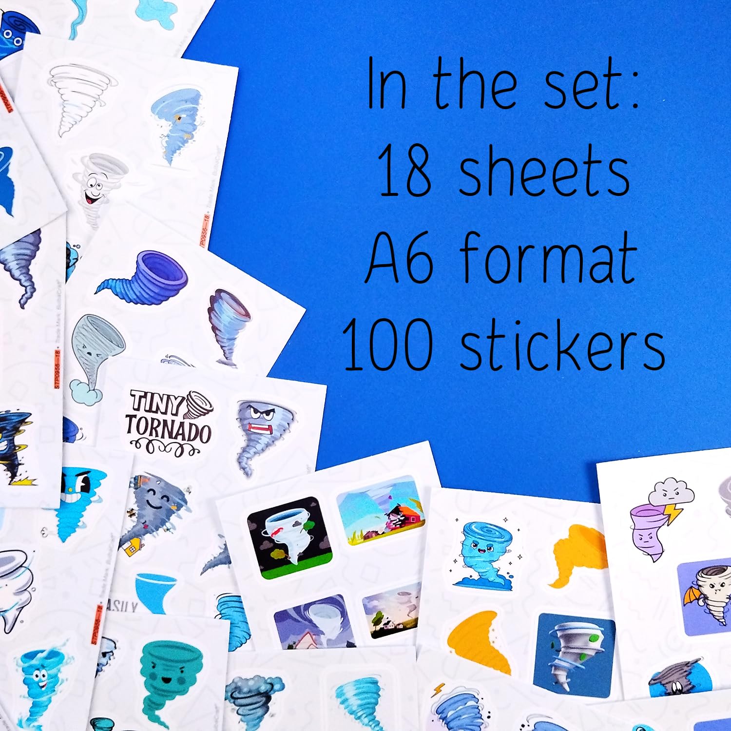 Tornado Stickers For Water Bottle And Laptop   ' Weather Party Favors & Decorations, Waterproof Vinyl Storm Decals, Exciting Tor