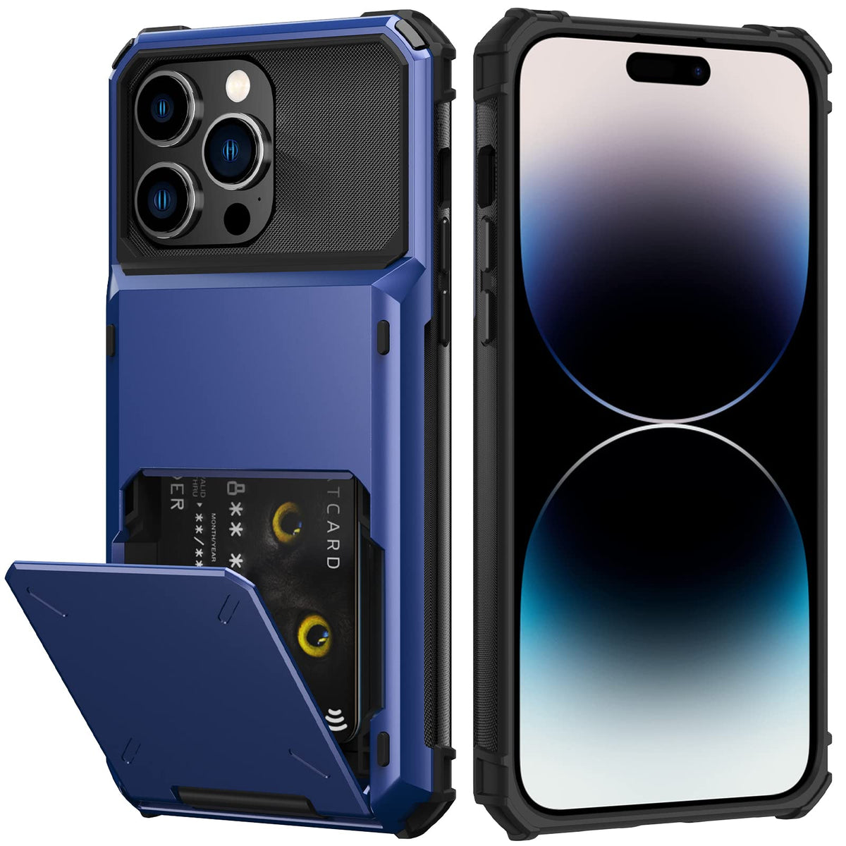 Nvollnoe For Iphone 14 Pro Max Case With Card Holder[Store 5 Cards] Dual Layer Heavy Duty Shockproof Iphone 14 Pro Max Wallet Ca