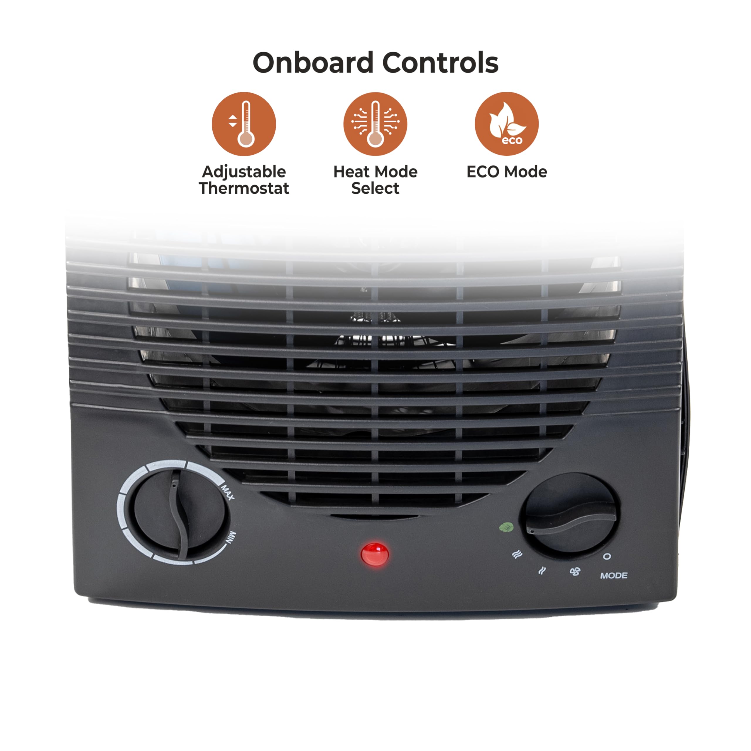 Comfort Zone Indoor Space Heater, Portable, Fan Forced, Electric, Adjustable Thermostat, Overheat Sensor, Safety Tip Over Switch