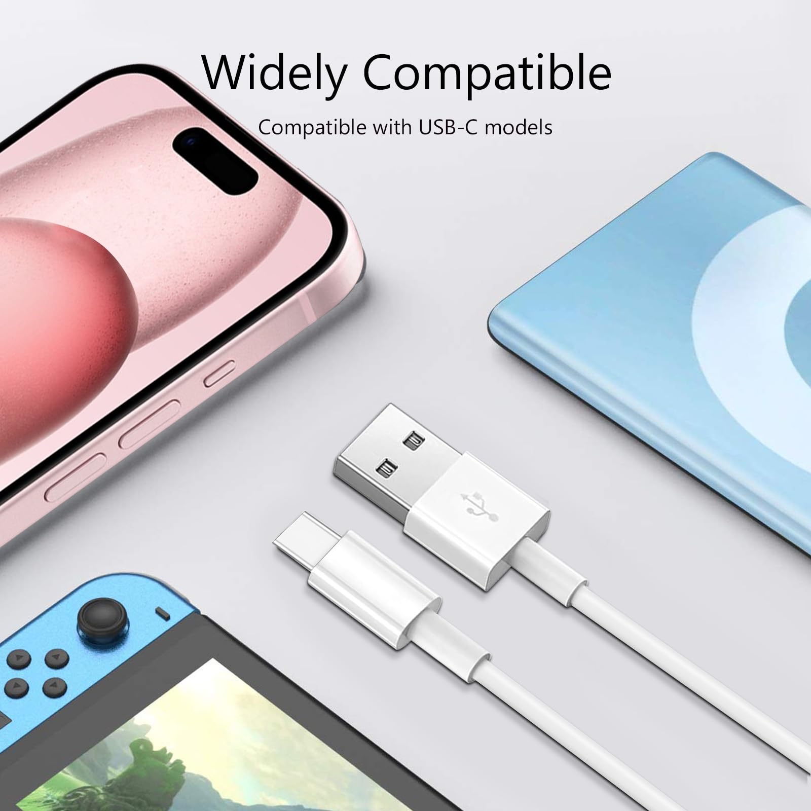 2 Pack 10Ft Usb A To Usb C Cable For Airpods Pro 2Nd, Iphone 15 15 Pro Max 15 Plus Car Carplay Data Cable, Ipad Usb C Cable 5Th