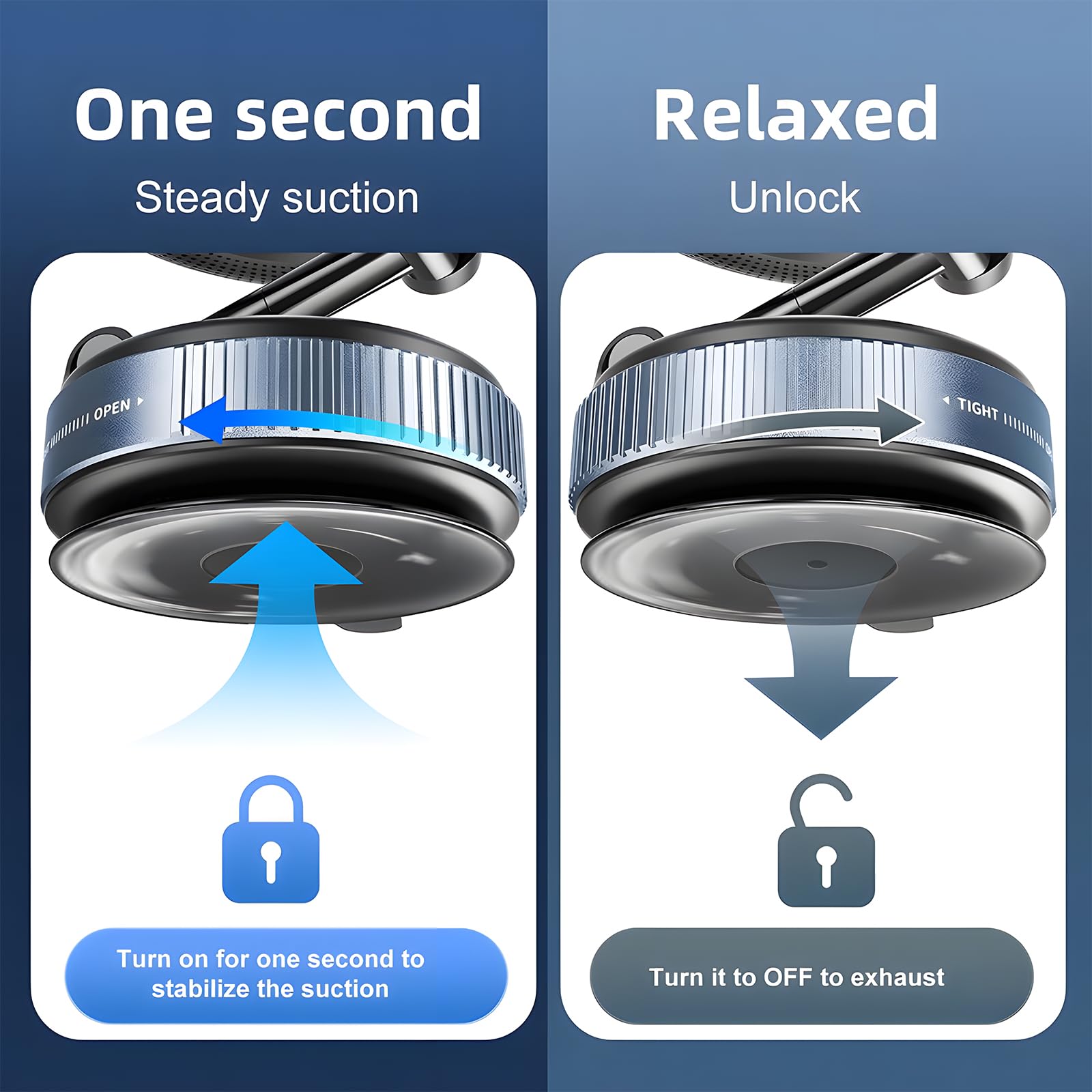 Wireless Charger Car Phone Holder For Magsafe,360Adjustable Vacuum Magnetic Phone Holder Suitable For Non-Smooth Surfaces,Compat