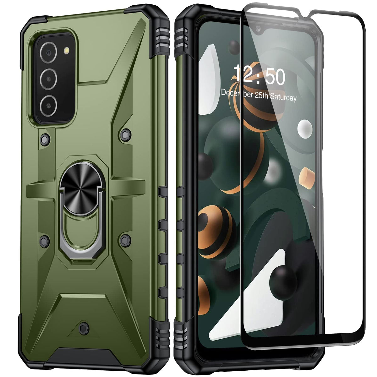 Goldju For Samsung Galaxy A03S Phone Case, [10 Ft Military Grade Drop Protection], With 1 Pack [Tempered Glass Screen Protector]