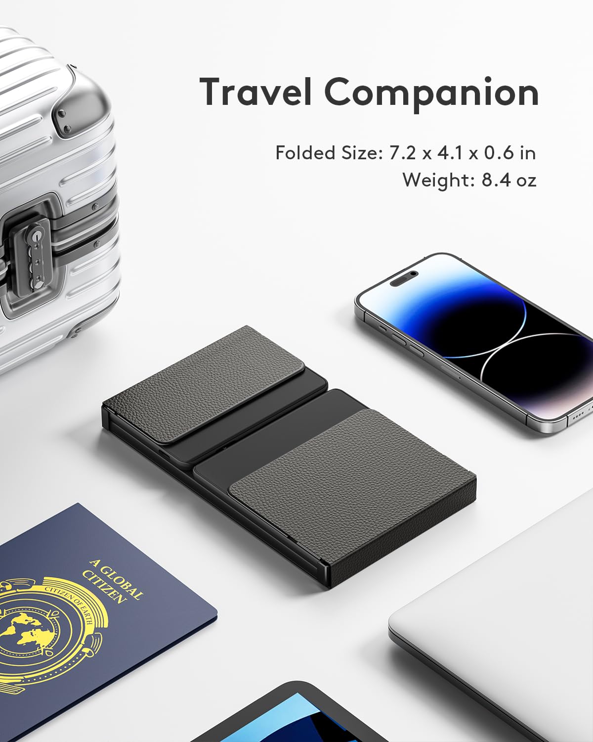 Samsers Foldable Bluetooth Keyboard With Touchpad, Full Size Wireless Folding Keyboard With Pu Leather, Support 3 Devices (Bt5.1