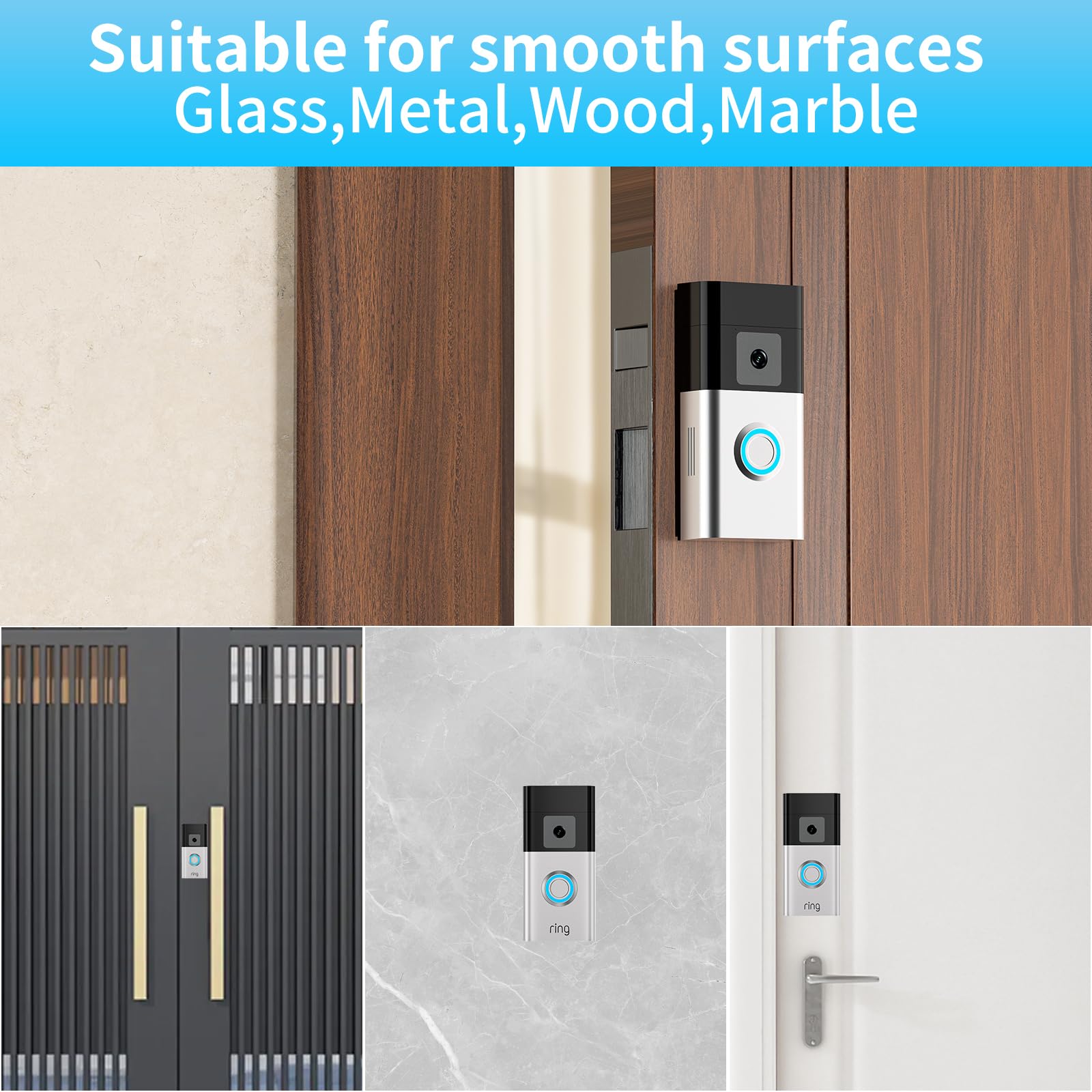 No Drill Adhesive Video Doorbell Mount Compatible With Video Doorbell 1/2/3/3 Plus/4/ (2024 Release)/, R/Ing Camera Doorbell Mou