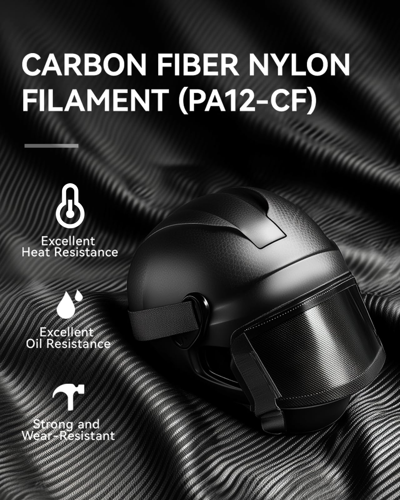 Sunlu 0.5Kg Pa12-Cf Carbon Fiber Nylon Filament 1.75Mm Black, Excellent Wear & Oil Resistance, Heat-Resistant,Low Moisture Absor