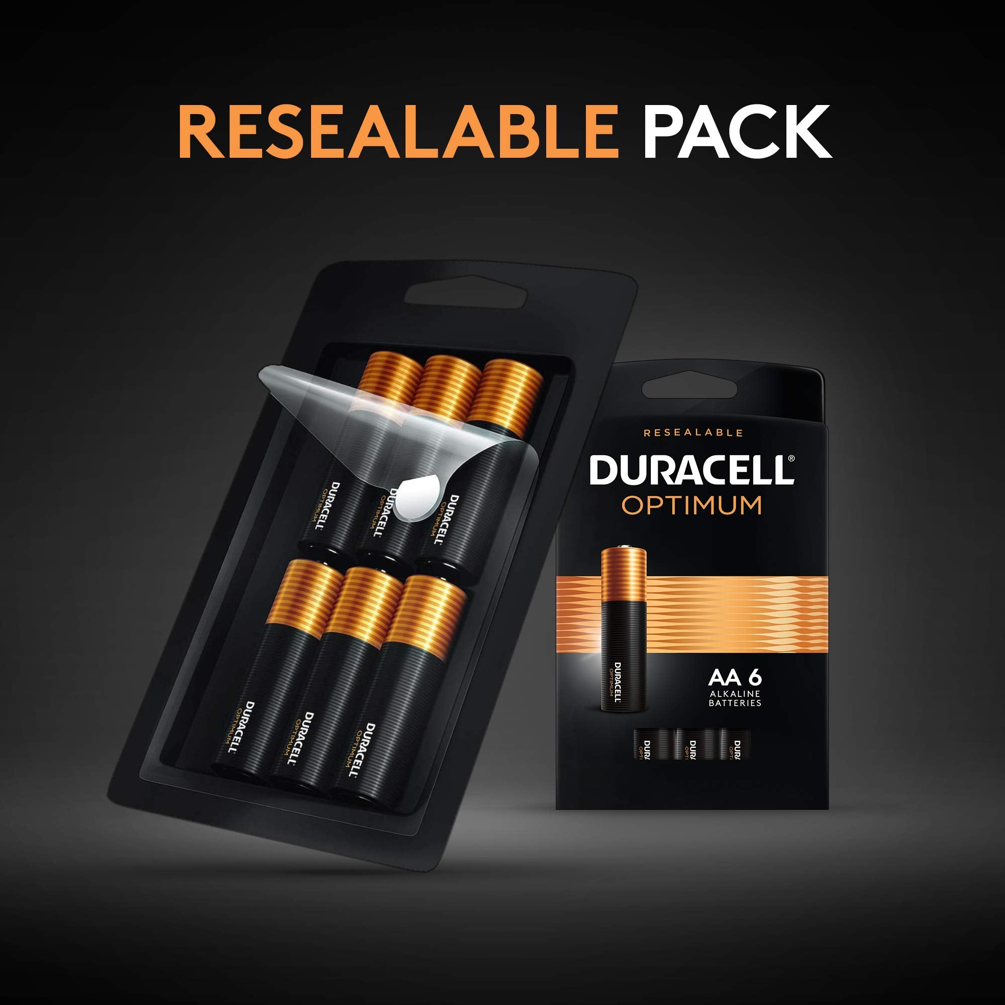 Duracell Optimum Aaa Batteries, 22 Count Pack Triple A Battery With Long Lasting Power, Resealable Package For Storage, All Purp