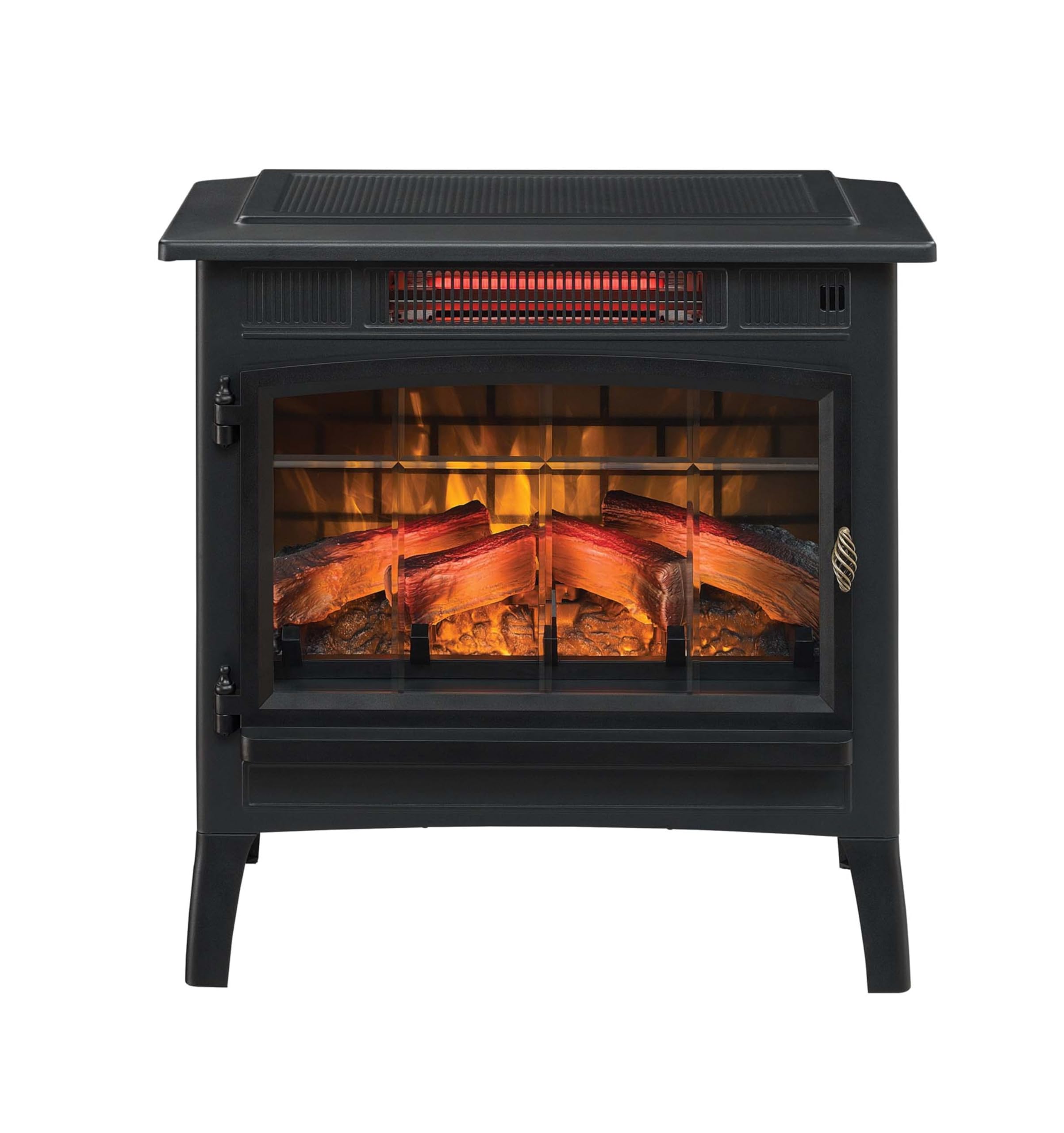 Duraflame Freestanding Electric Fireplace Stove Heater With 3D Flame Effect For 1,000 Sq. Ft. Room, Black