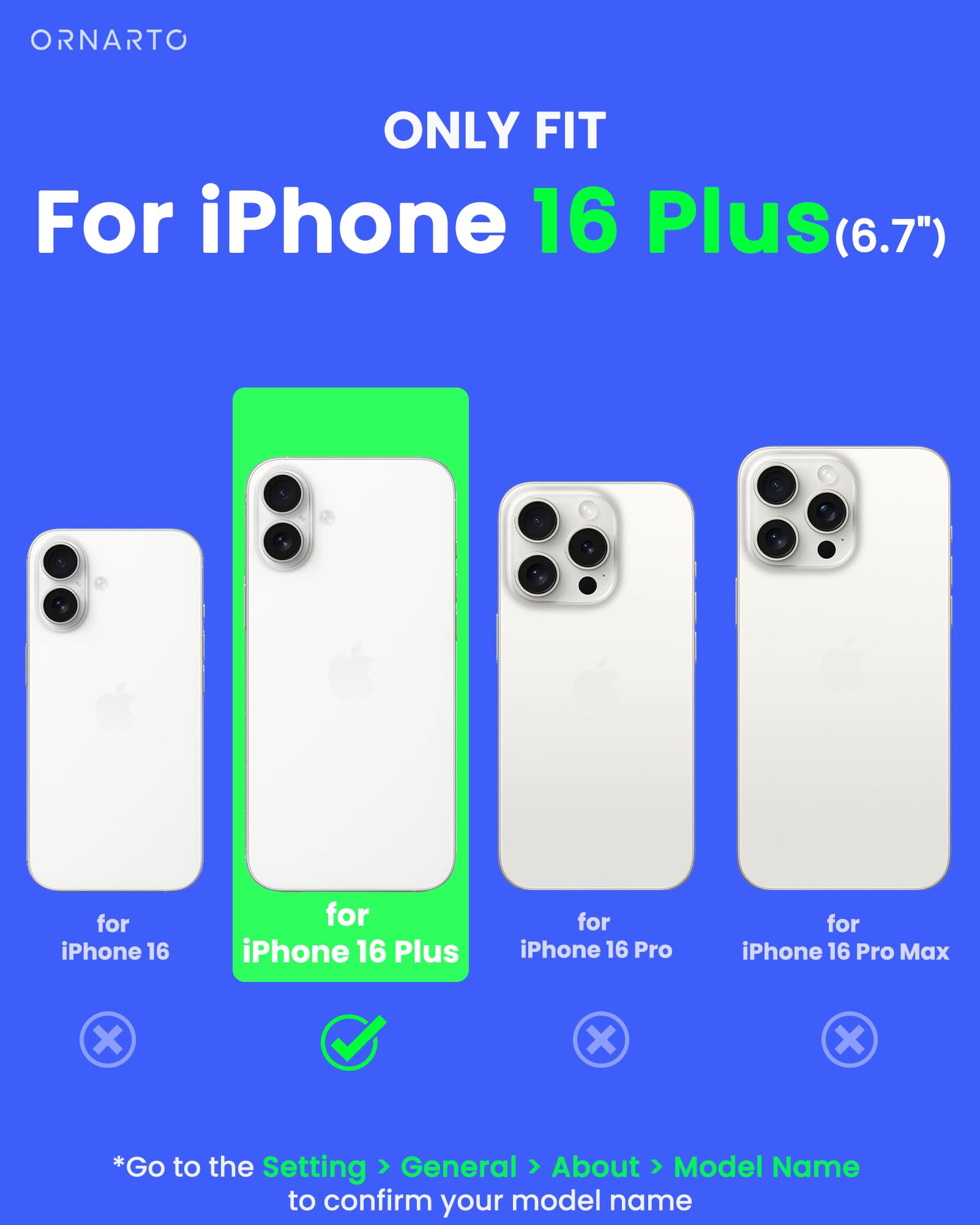 Ornarto Air Case For Iphone 16 Plus Clear, Compatible With Magsafe, Military Grade Drop Protection Cover With Built In Air White