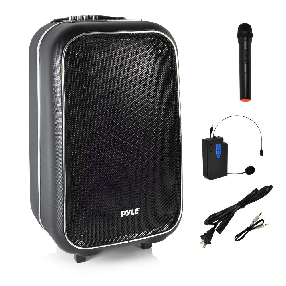 Pyle 12 Inch Full Range Portable Bluetooth Karaoke Loudspeaker, Karaoke Microphone, Built-in Rechargeable Battery with FM Radio.