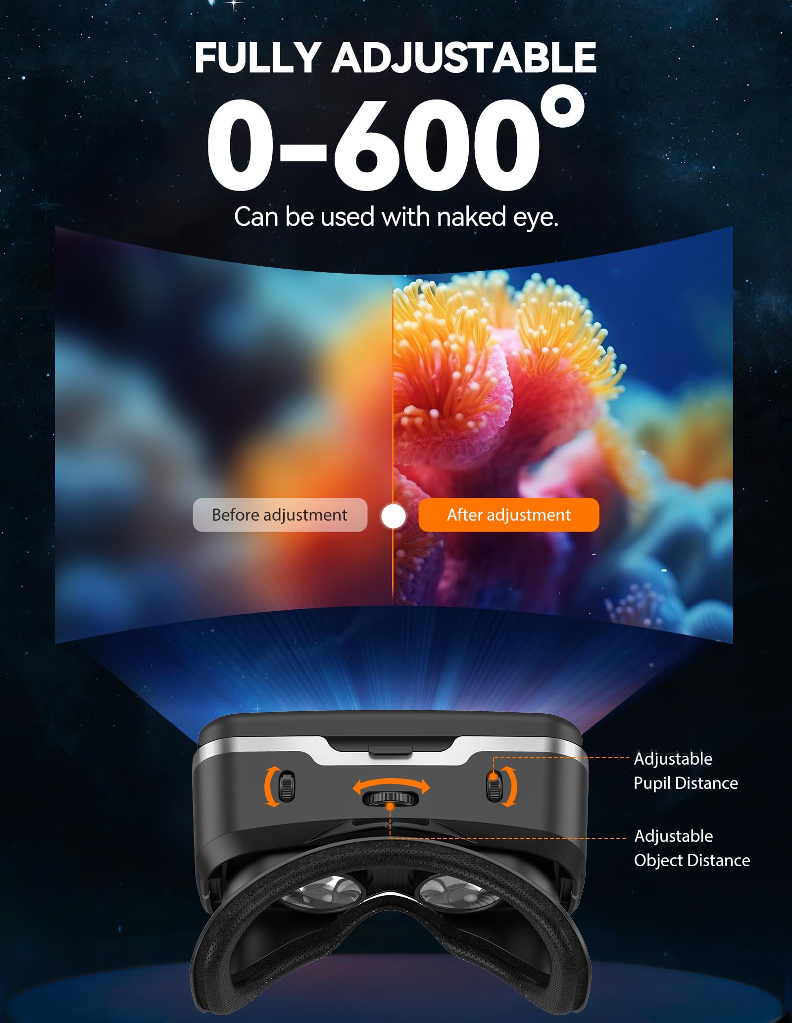 Tecknet Vr Headset For Phone With Bluetooth Controller, 4.7-7.2'' Vr Headsets With Hd 110Fov Anti-Blue Light Lenses & Adjustable