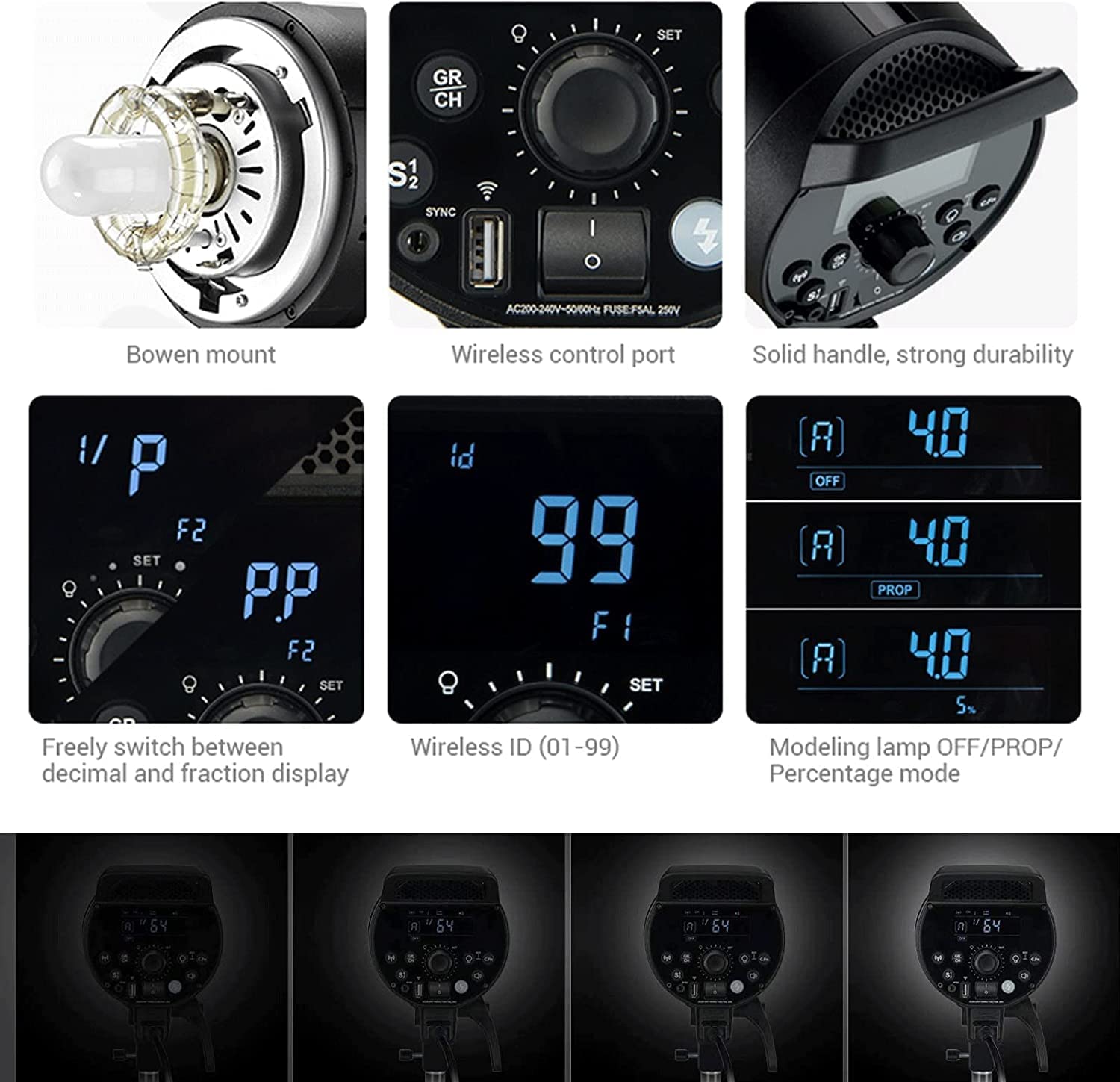 Godox Dp400Iii Studio Flash 400W 5600K Bowens Mount Strobe Light With Standard Reflector 6 Colors Soft Cloth For Wedding Portrai