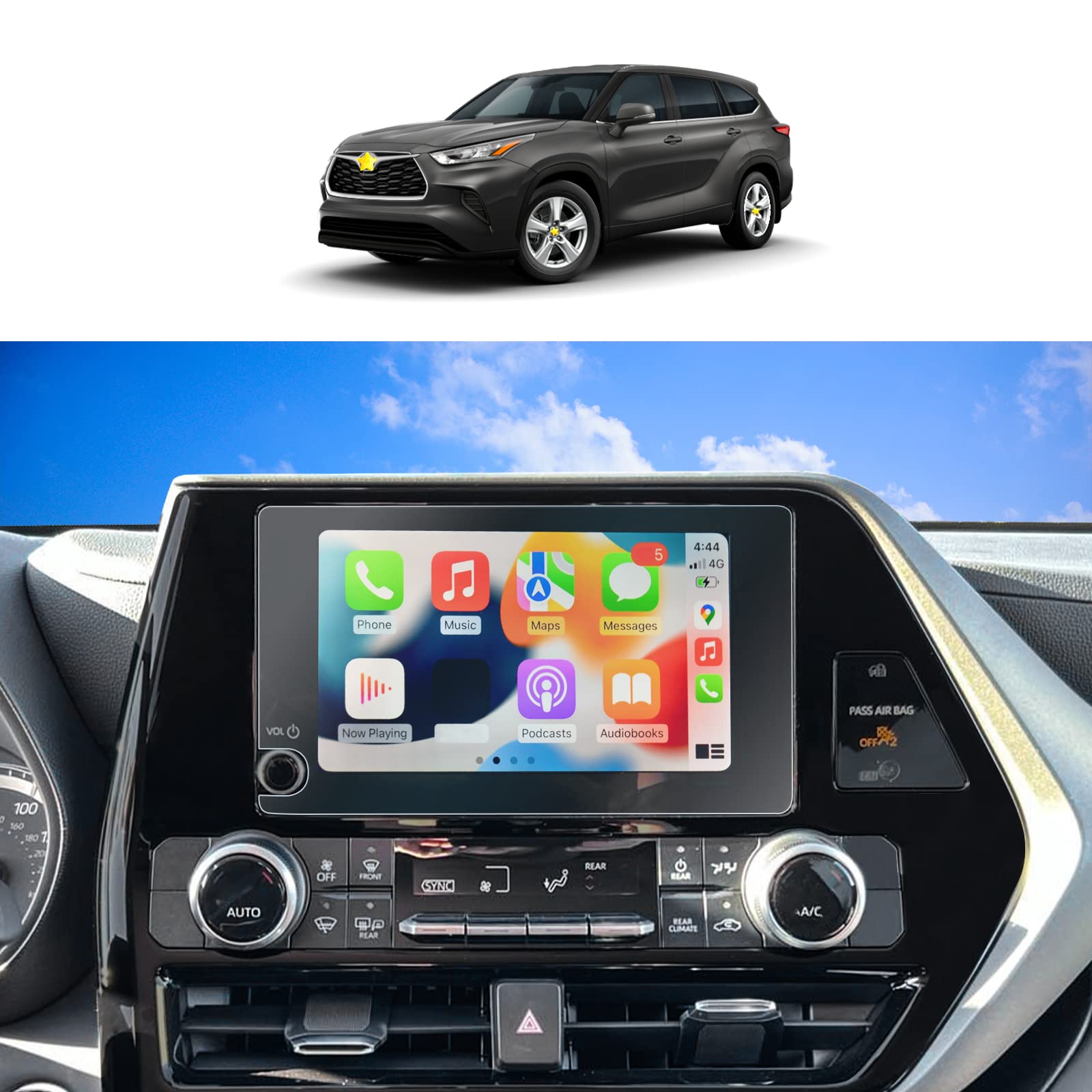 Sktu 2023 2024 Toyota Highlander Screen Protector 2023 2024 Toyota Highlander / 2023 2024 Toyota Highlander Hybrid 8 Inch Naviga