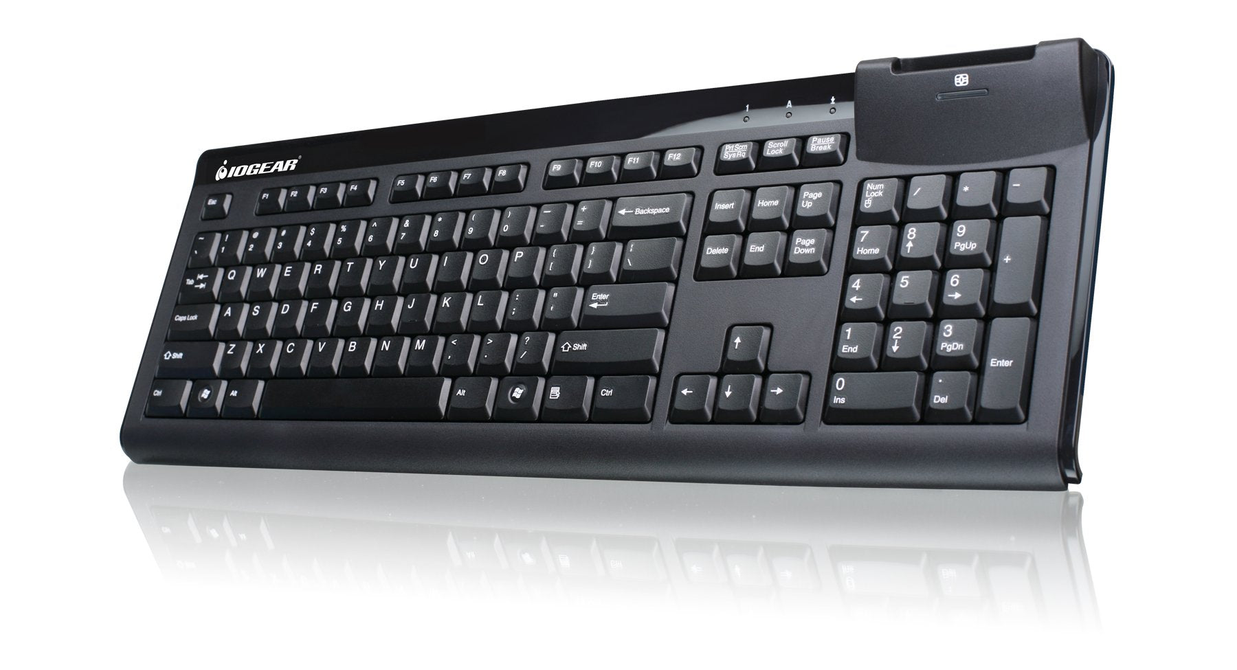 Iogear Gkbsr201 104 Key Keyboard With Built In Common Access Card Reader