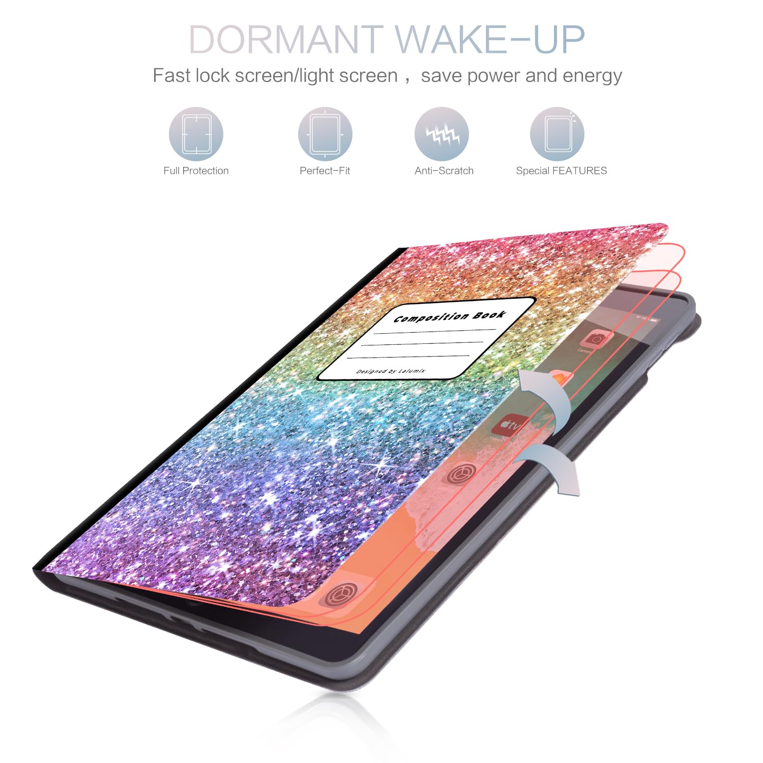 Lalumix Ipad 9Th Generation Case,Ipad Case 9Th Generation,Ipad 8Th/7Th Generation Case,Ipad 10.2 Case Auto Wake/Sleep Multi Angl