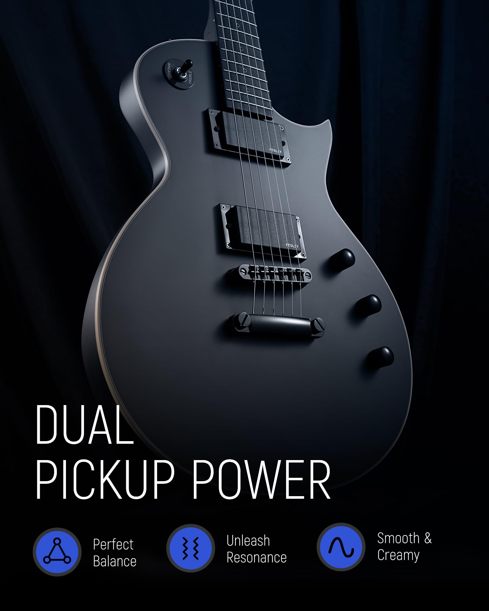 Fesley 39'' Lp Electric Guitar Kit, Full Size Solid Body Electric Guitars For Beginners With Humbucker Pickups, Poplar Body, Mah