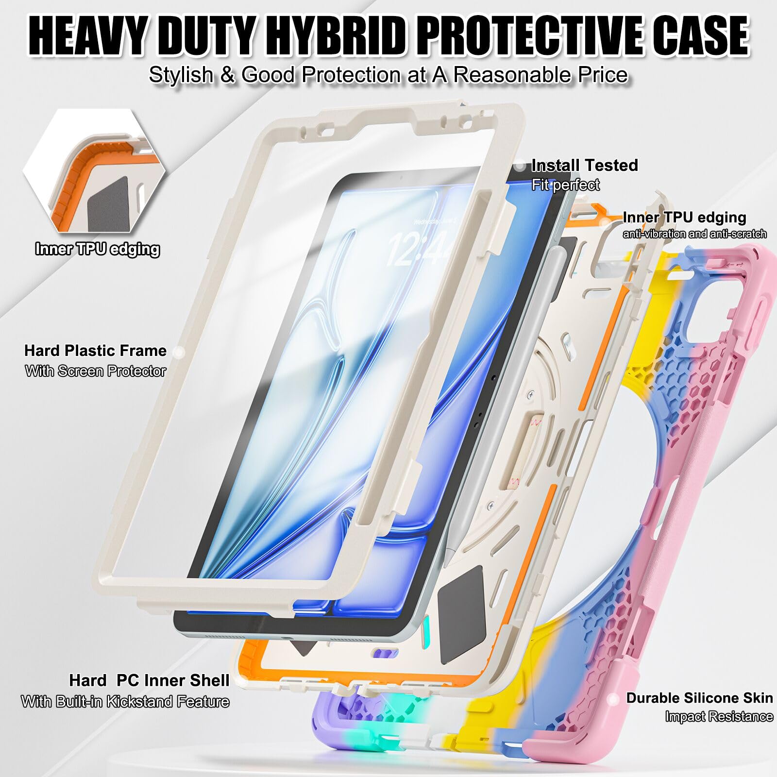 Tsqqst Case For Ipad Air 11 Inch Case M2 2024 6Th Gen For Kids Girls, Ipad Air 5Th/4Th Generation Case 10.9'' W/Screen Protector