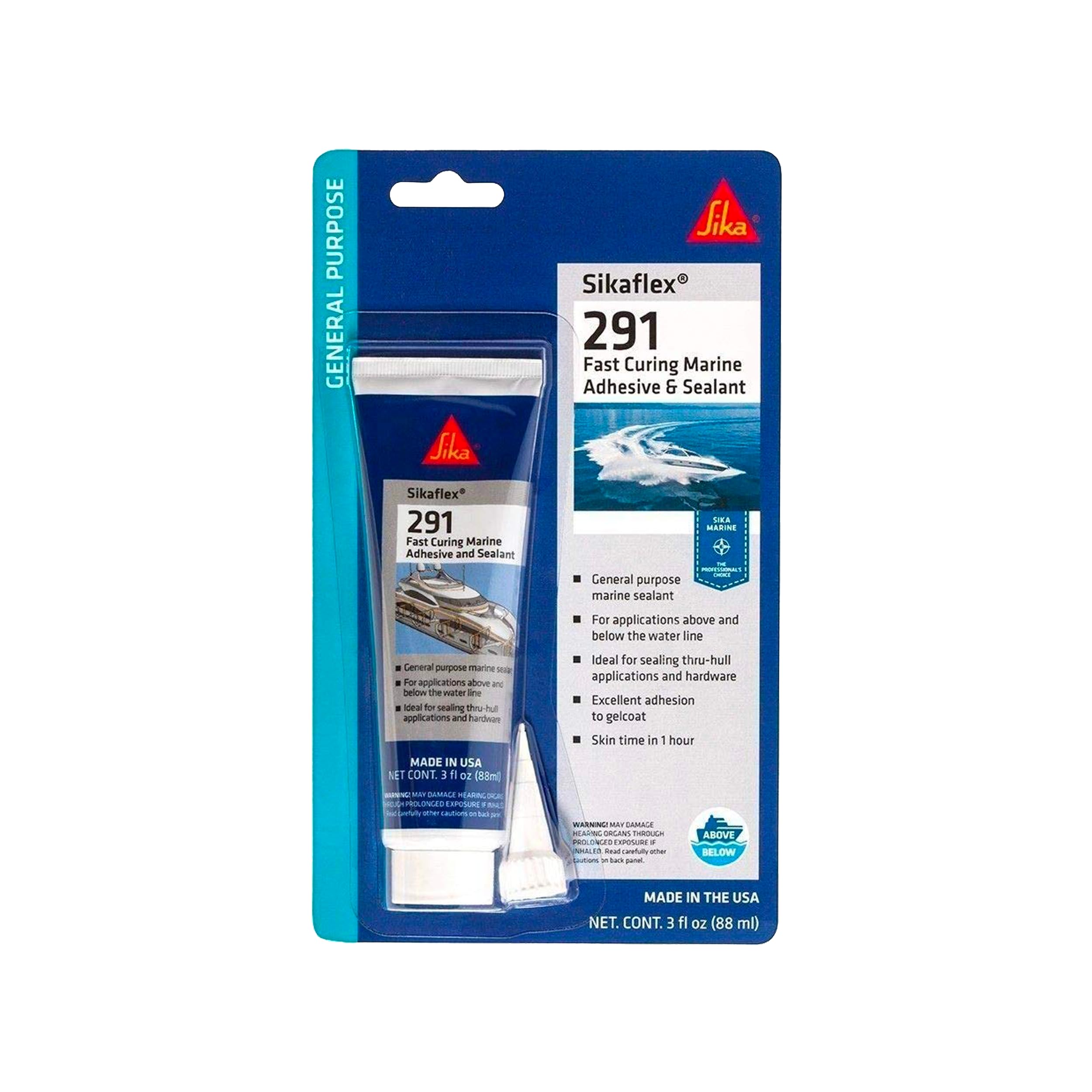 Sikaflex-291, Black, General All-Purpose Fast Cure Marine Adhesive And Sealant. Polyurethane Sealant For Boats, 3 Fl. Oz Tube,WBIASB089SDNLF6