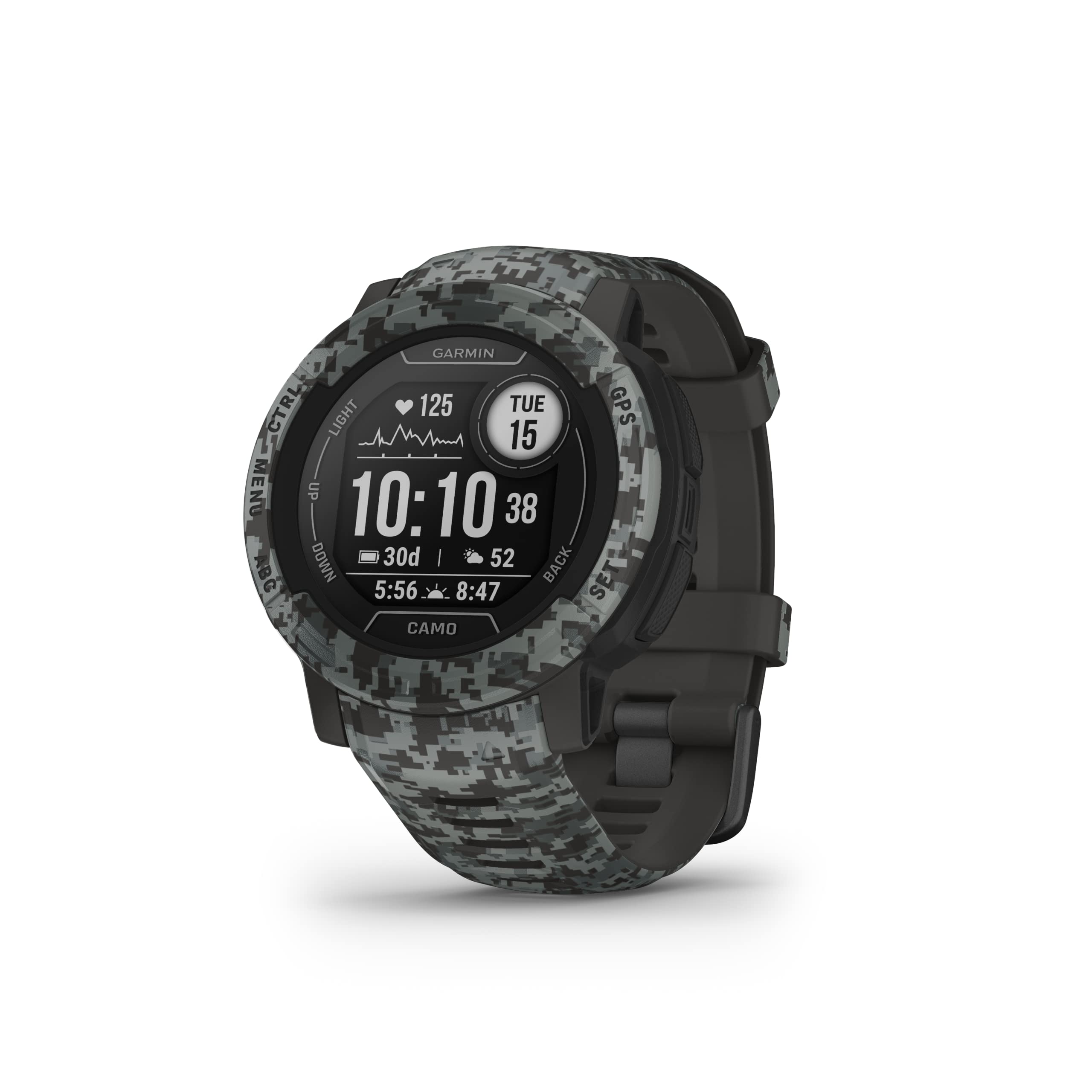Garmin Instinct 2, CamoEdition, GPS Outdoor Watch, MultiGNSS Support, Tracback Routing, Graphite Camo