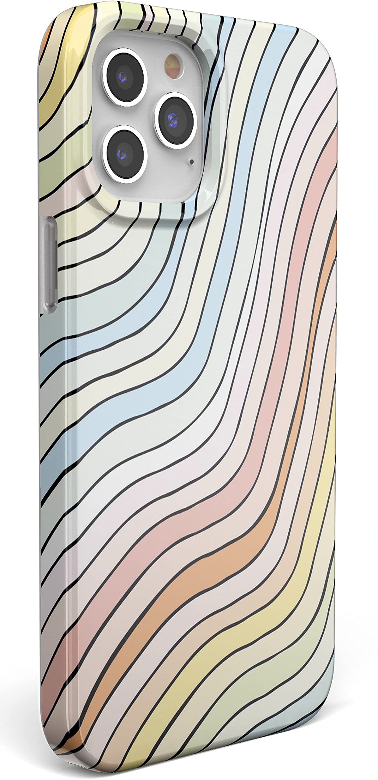 Casely Iphone 11 Pro Max Case | Ride The Wave | Pastel Rainbow Lined Case