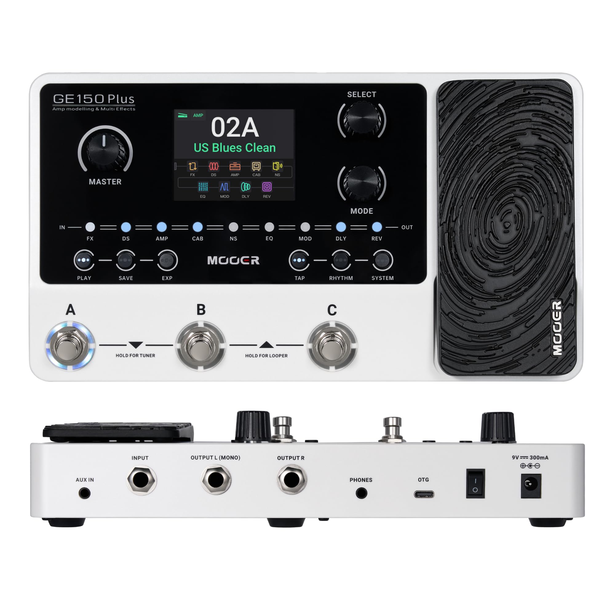 Mooer Ge150 Plus New Compact Guitar Pedal Multi Effects Processor Preamp Cab Sim 3Rd Ir Loader Reverb Dealy Spill Over Funtion,