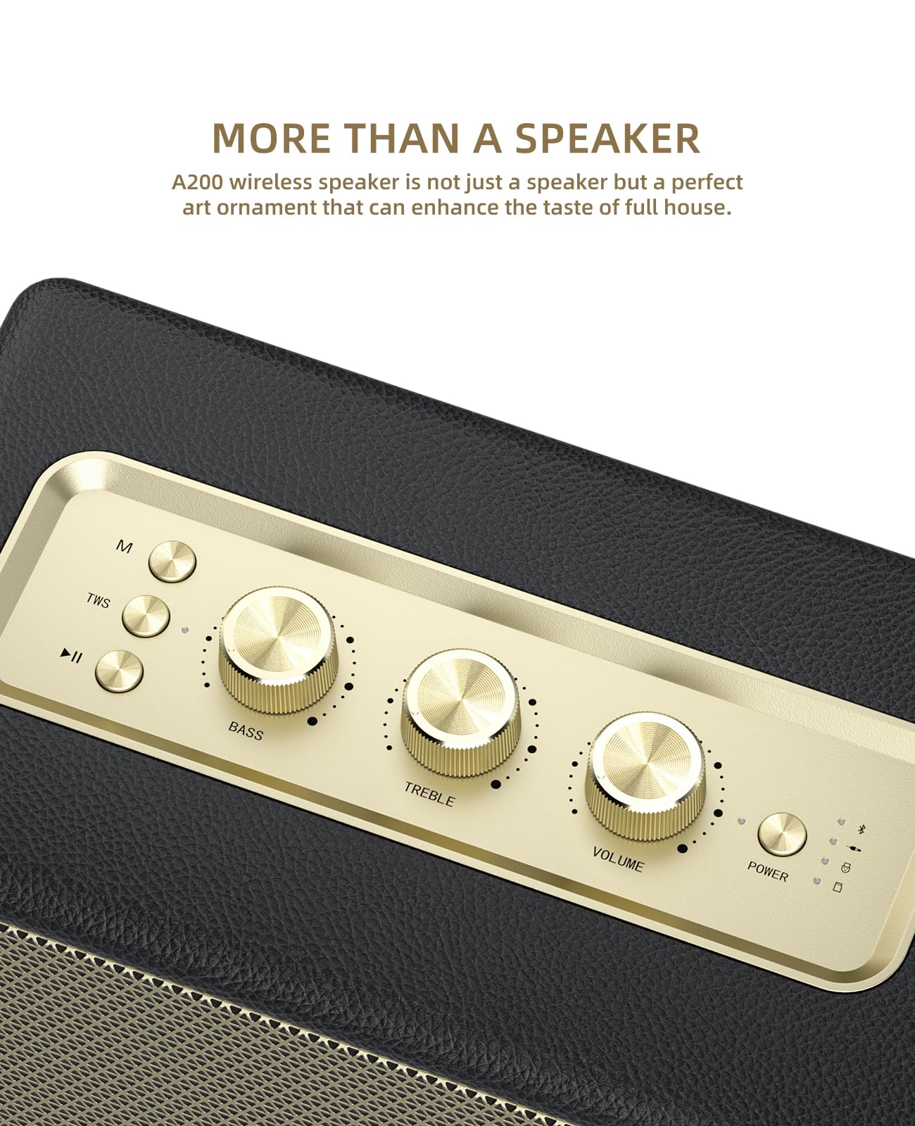 Mlove A200 Portable Retro Bluetooth Speaker With Aux Input, Usb Port, Micro Sd Card Slot - Decorative Wireless Bookshelf Speaker