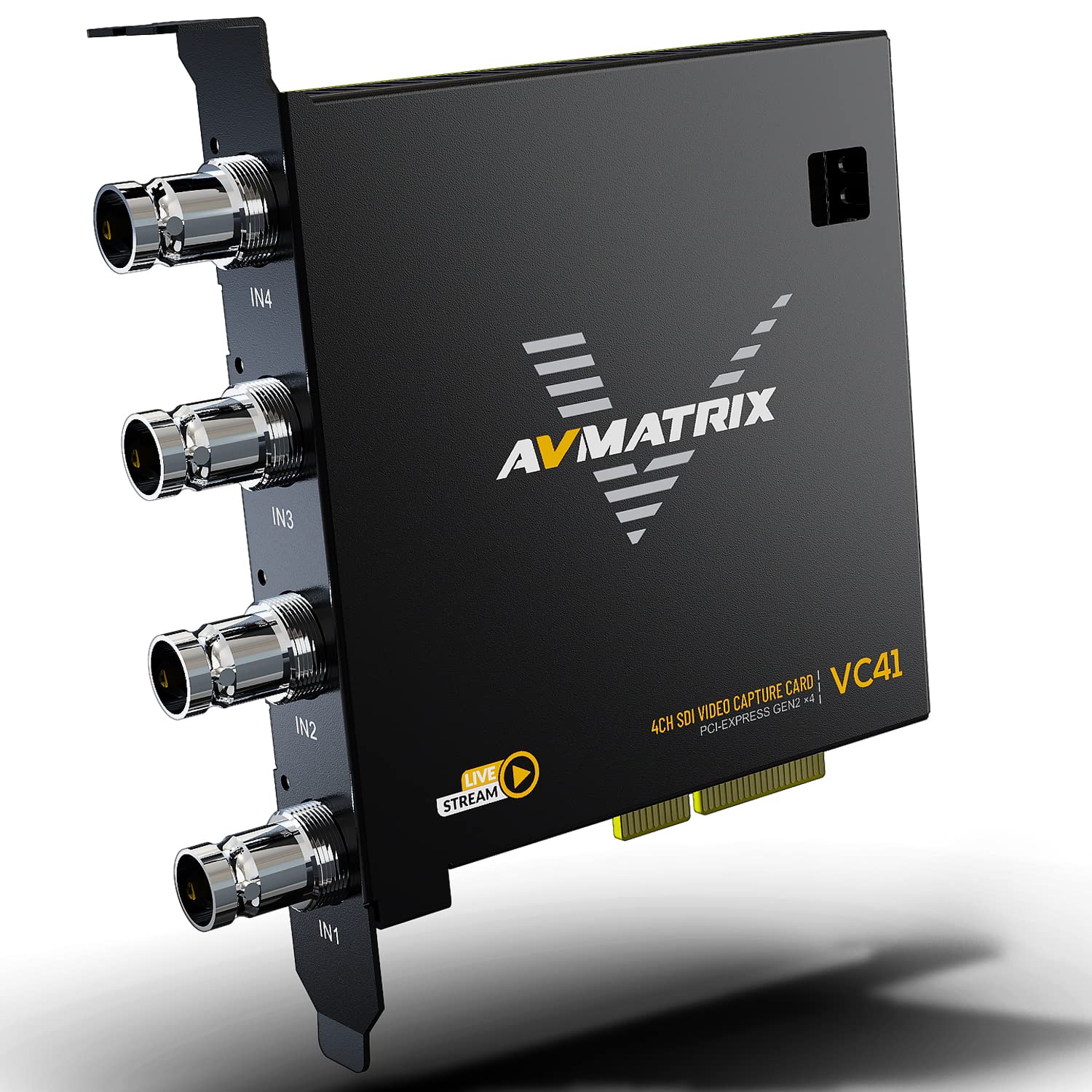 Avmatrix Pcie Capture Card For Pc, 4Ch Sdi With 1080P60 Ultra Low Latency For Multi Channel Live Streaming, Video Conferencing,