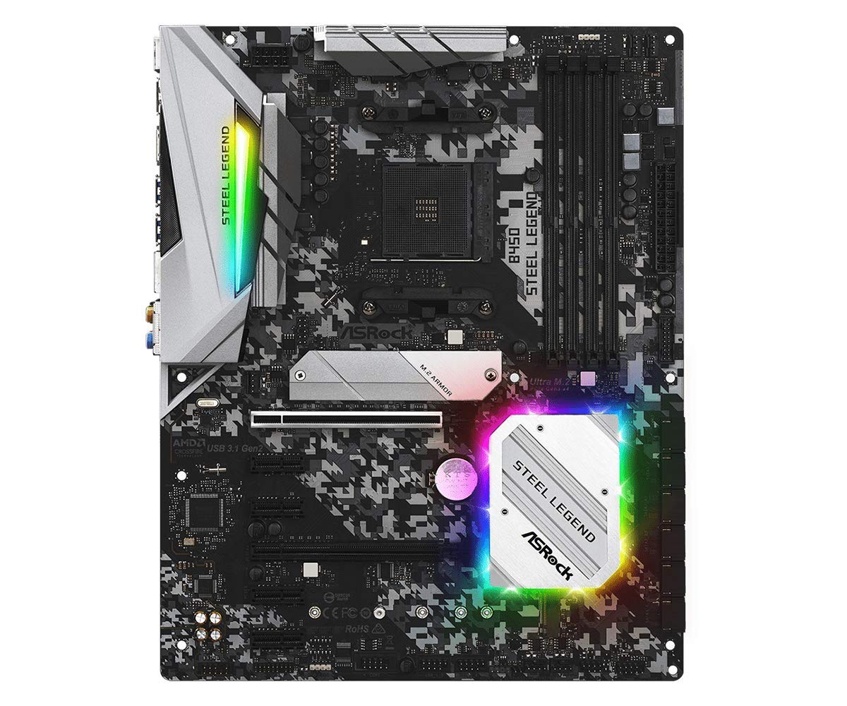 Asrock B450 Steel Legend Socket Am4/ Amd Promontory B450/ Ddr4/ Quad Crossfirex/ Sata3&Usb3.1/ M.2/ A&Gbe/Atx Motherboard