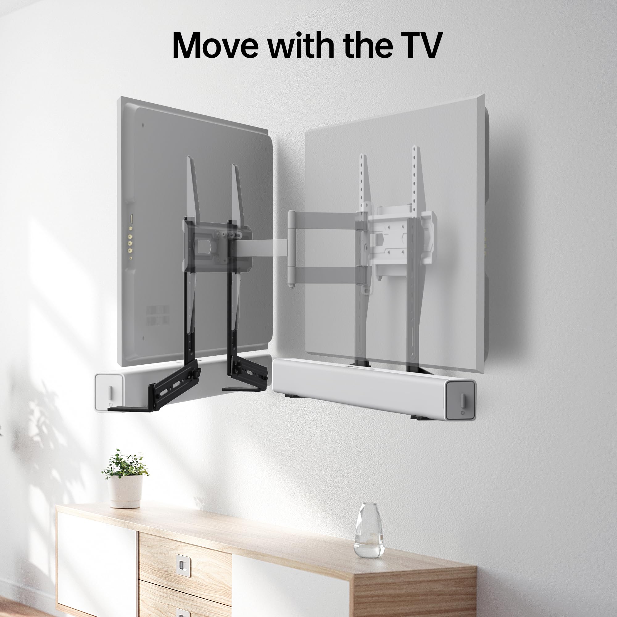 Usx Mount Soundbar Mount, Flexible Sound Bar Tv Mount For Mounting Above Or Under Tv, Fits Most Sound Bars Up To 16 Lbs, Tool Fr